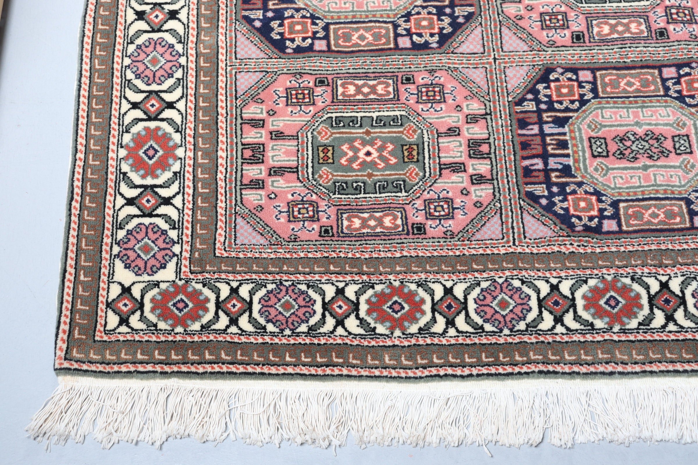 Living Room Rug, Green Wool Rug, Bohemian Rug, Vintage Rug, 6.6x9.2 ft Large Rugs, Turkish Rugs, Kitchen Rugs, Oriental Rug, Bedroom Rug