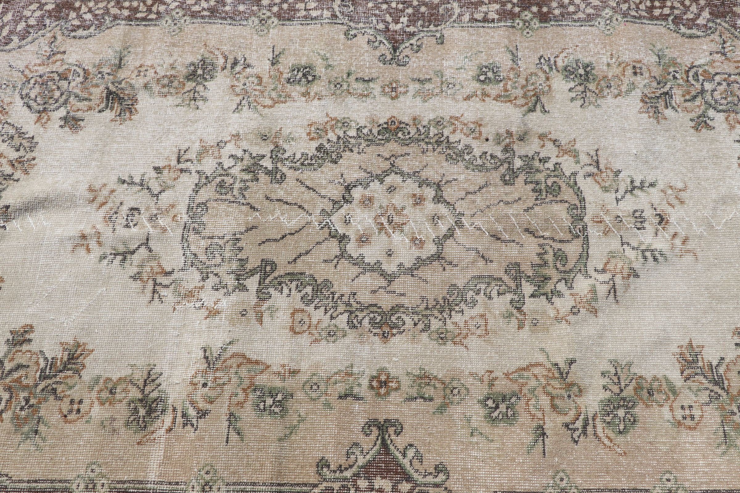 Yün Halı, Çocuk Halısı, Türk Halısı, Vintage Halılar, 3,9x6,7 ft Alan Halıları, El Dokuma Halı, Kahverengi Fas Halıları, Fas Halısı, Yatak Odası Halıları