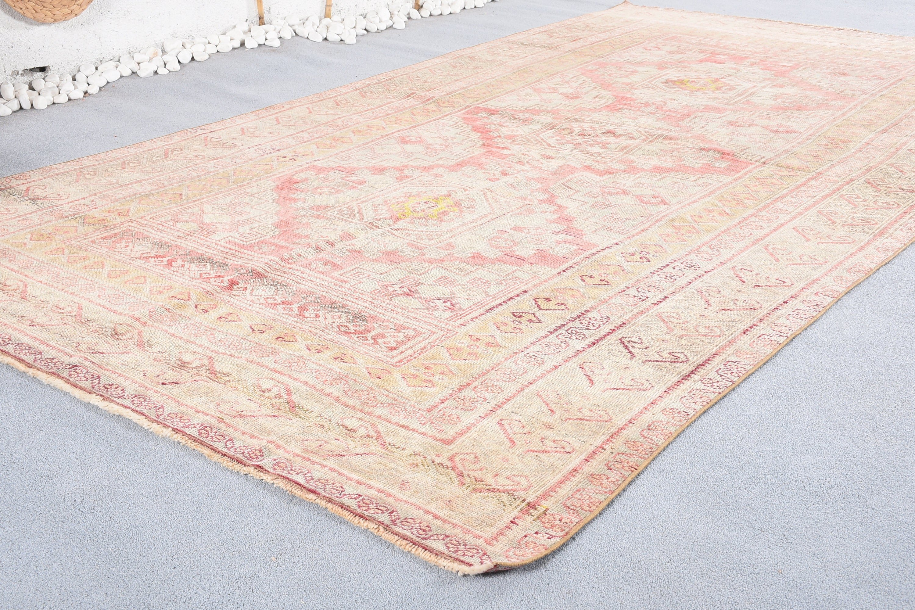 Turkish Rugs, 5.7x10.6 ft Large Rug, Living Room Rugs, Vintage Rugs, Nomadic Rug, Home Decor Rugs, Red Bedroom Rug, Salon Rugs, Oushak Rugs