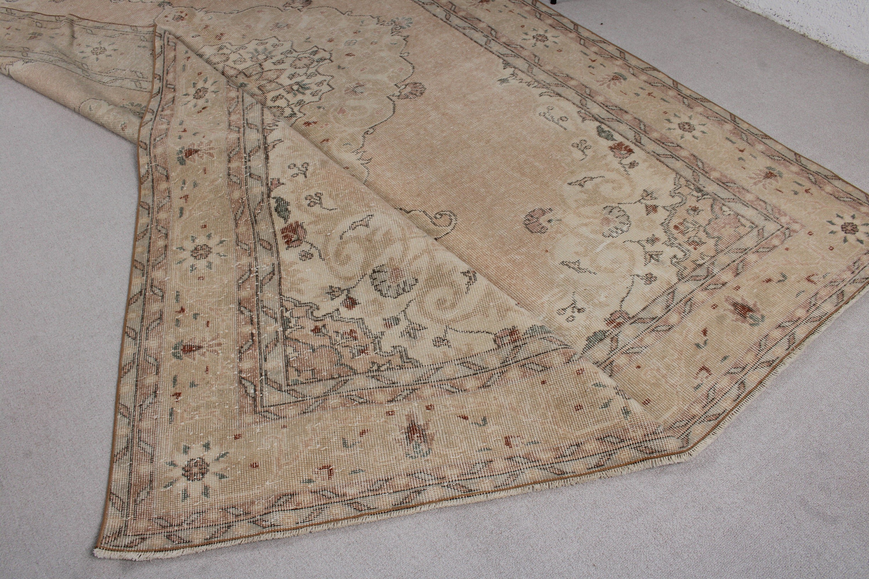 6.6x10.6 ft Large Rugs, Vintage Rugs, Large Vintage Rug, Beige Neutral Rug, Living Room Rug, Floor Rug, Neutral Rugs, Turkish Rug, Boho Rug