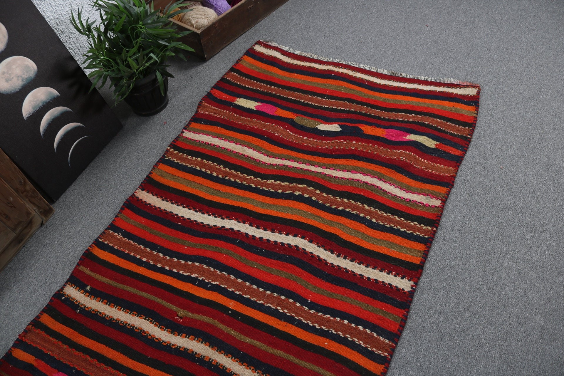 Boho Halı, Vintage Halı, Türk Halısı, Lüks Halı, Beni Ourain Runner Halıları, 3.2x8.5 ft Runner Halısı, Geometrik Halı, Mor Oryantal Halılar