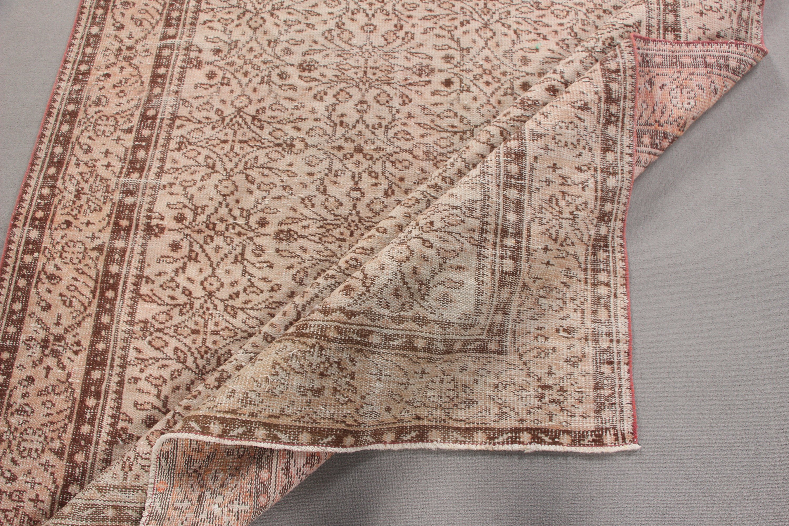 Türk Halısı, Boho Halısı, 6.2x9.4 ft Büyük Halı, Yemek Odası Halısı, Vintage Halı, Geometrik Halı, Türk Salon Halısı Halıları, Bej Soğuk Halı, Salon Halısı