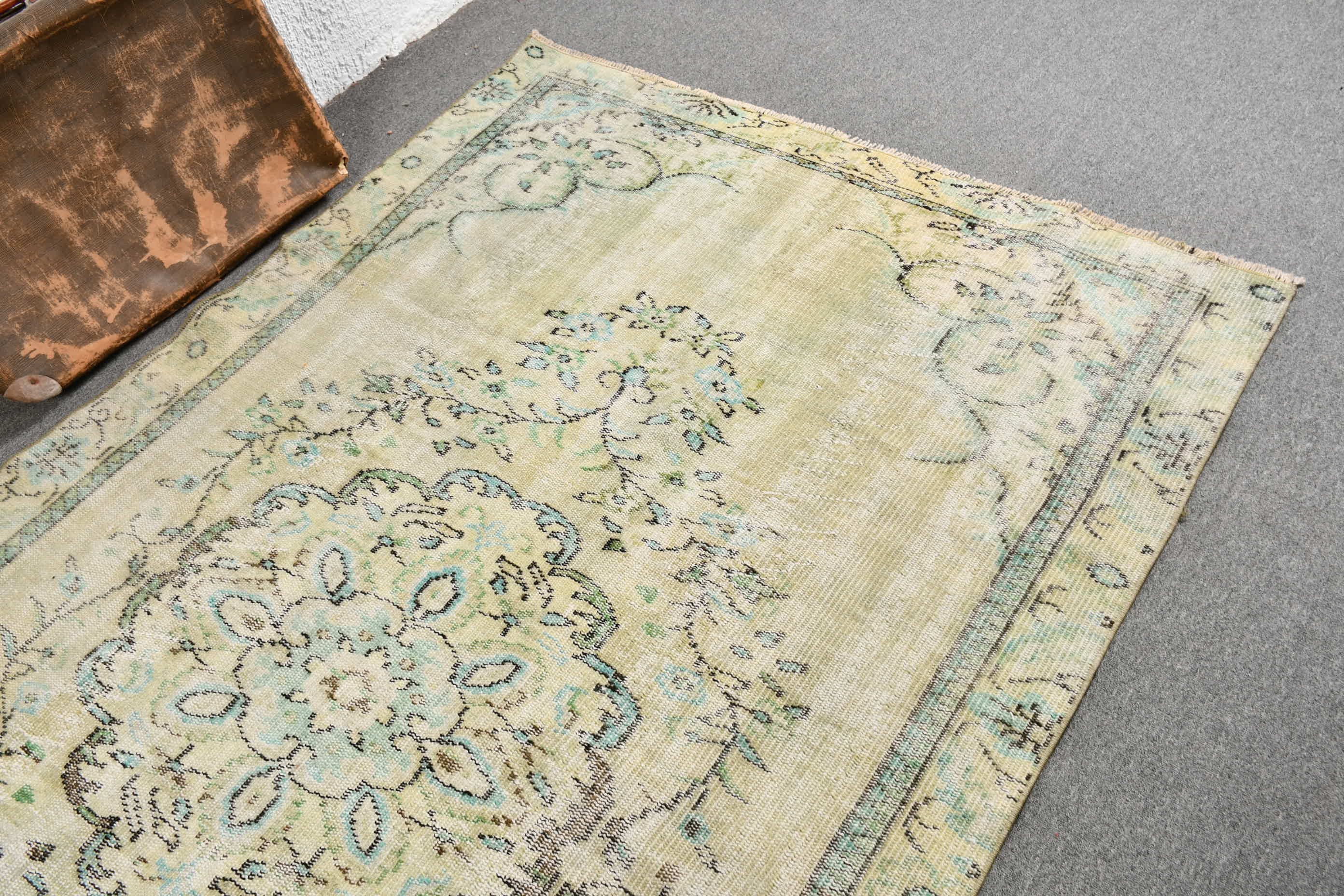 4.9x8.7 ft Large Rug, Bohemian Rug, Green Floor Rug, Cool Rug, Bedroom Rug, Vintage Rugs, Turkish Rugs, Living Room Rug