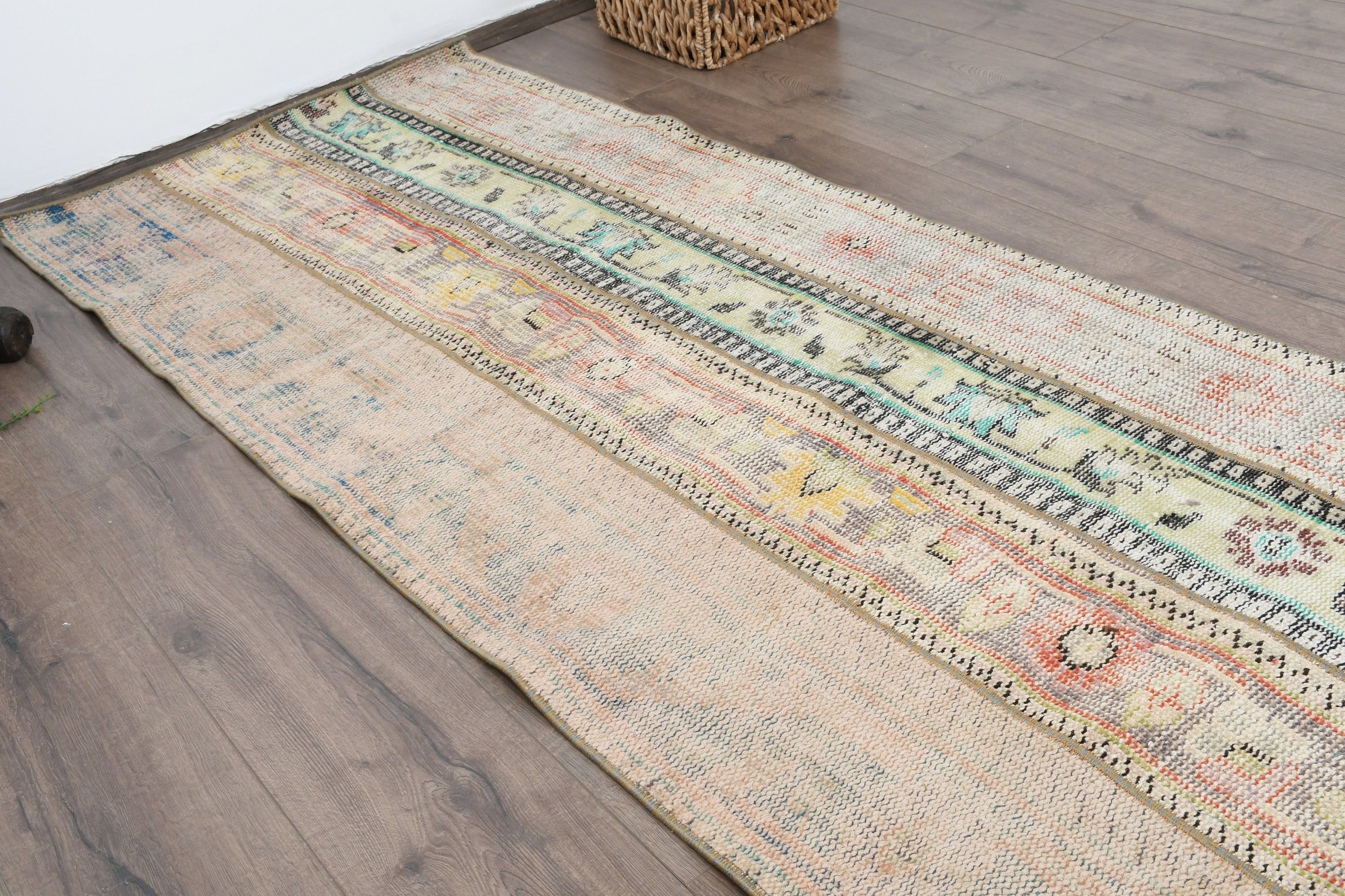 Yatak Odası Halısı, Koridor Halıları, Vintage Halılar, Soluk Halı, 2,8x7,3 ft Runner Halısı, Türk Halısı, Ev Dekorasyonu Halıları, Bej Fas Halısı, Mutfak Halısı