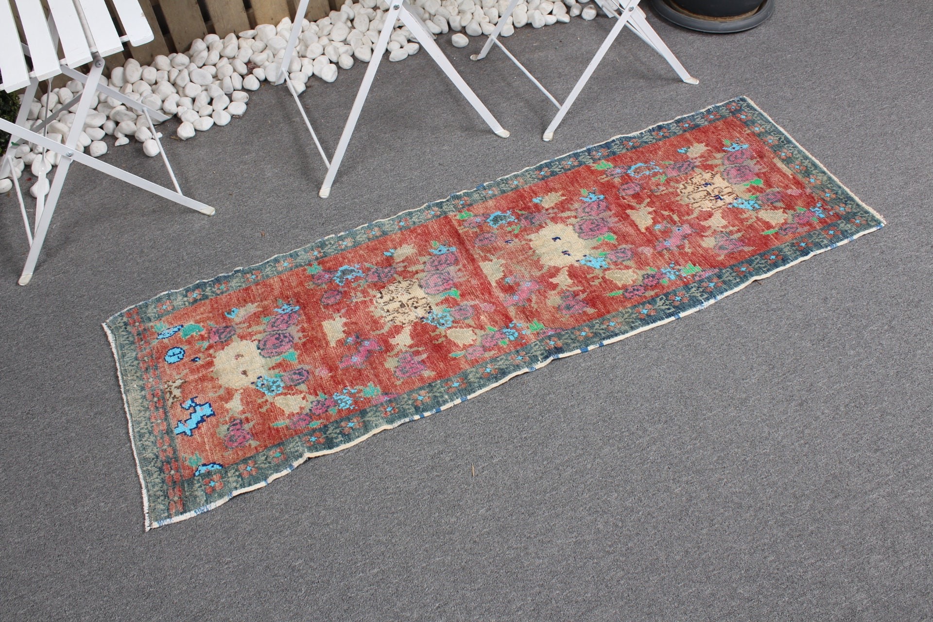 Abstract Rug, Door Mat Rug, 1.6x5 ft Small Rugs, Turkish Rugs, Red Bedroom Rugs, Rugs for Bathroom, Bedroom Rug, Antique Rugs, Vintage Rug