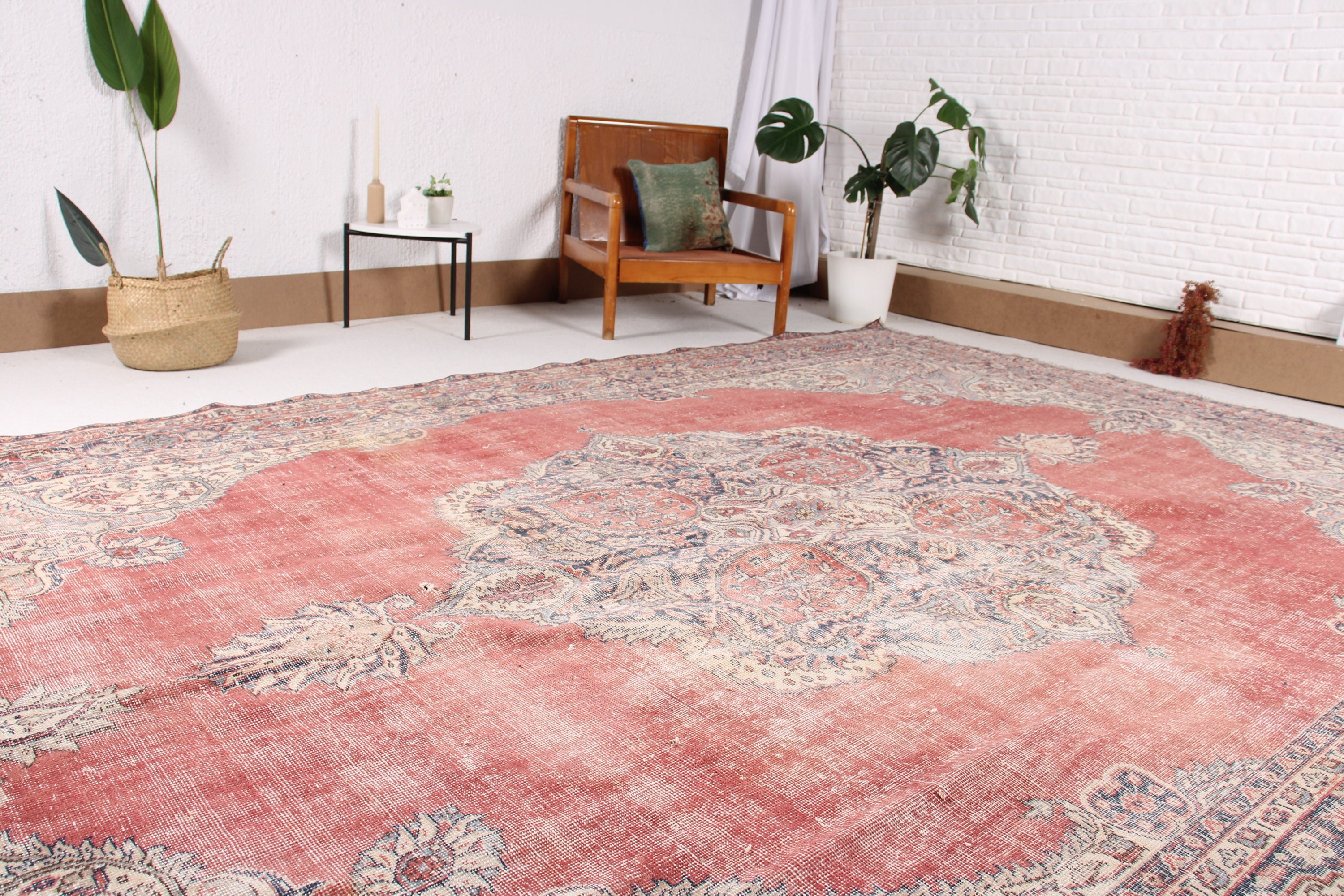 Turkish Rug, 8.7x12.9 ft Oversize Rug, Vintage Rug, Flatweave Rugs, Oversize Vintage Rug, Red Wool Rug, Dining Room Rug, Modern Rugs