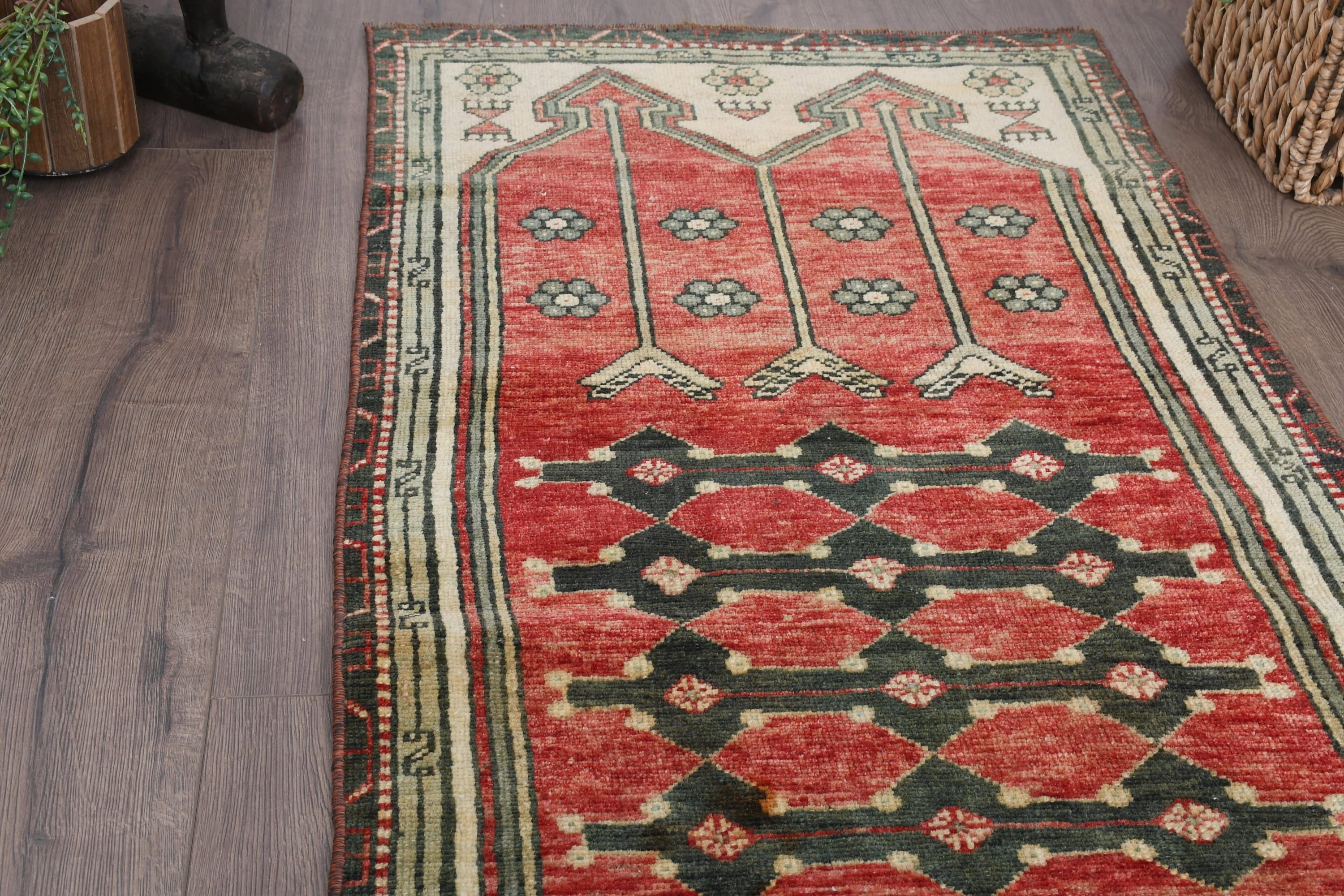 Red Antique Rug, Moroccan Rugs, Vintage Rug, Car Mat Rugs, 2.3x5.3 ft Small Rug, Turkish Rug, Entryway Rug Rugs, Kitchen Rug