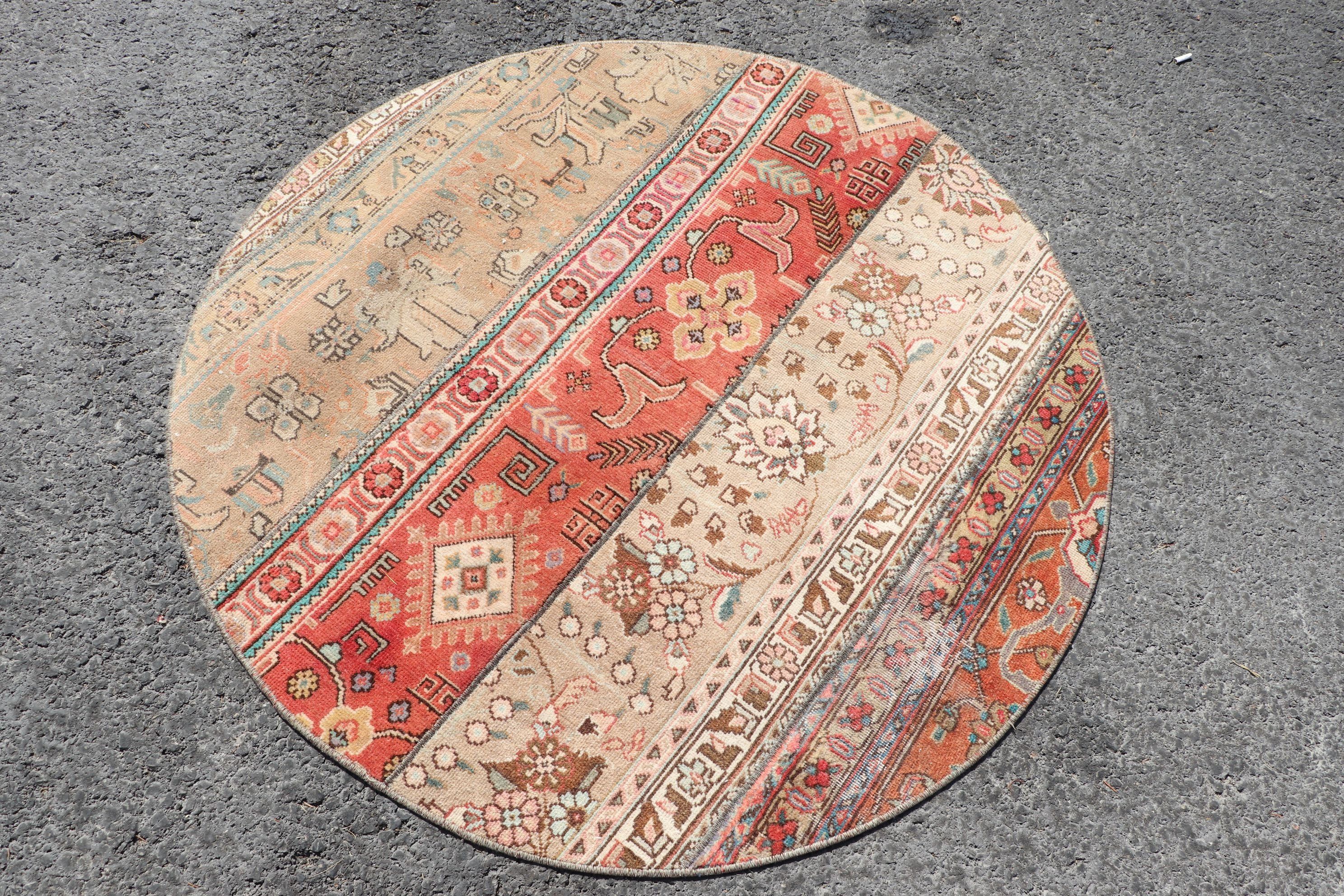 Nostaljik Halı, Antik Halı, Mutfak Halı, Yatak odası Halı, 119x119 cm Antre Halı, Bej Oryantal Halı, Yatak odası Halı, Yatak odası Halı