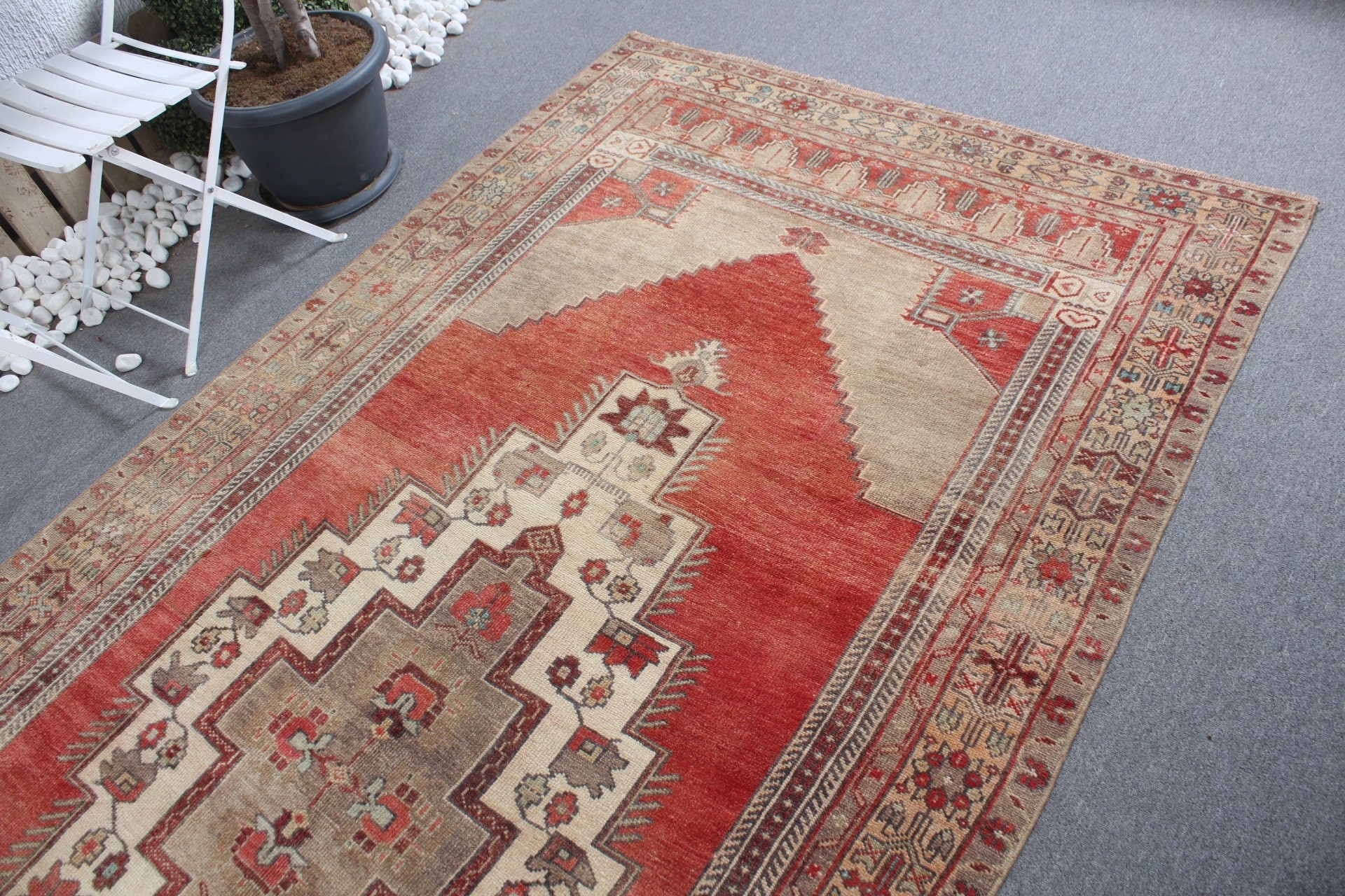 Nomadic Rug, Vintage Rug, Ethnic Rug, Bedroom Rug, Rugs for Bedroom, Turkish Rug, Red Cool Rug, Salon Rugs, Floor Rug, 5x10.9 ft Large Rug