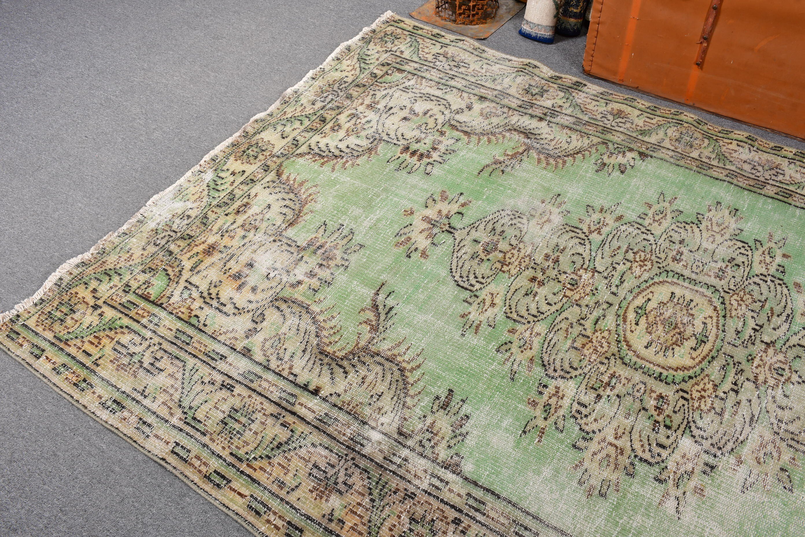 5.3x8 ft Large Rugs, Antique Rugs, Green Handwoven Rug, Large Boho Rugs, Turkish Rug, Floor Rugs, Large Vintage Rugs, Vintage Rugs