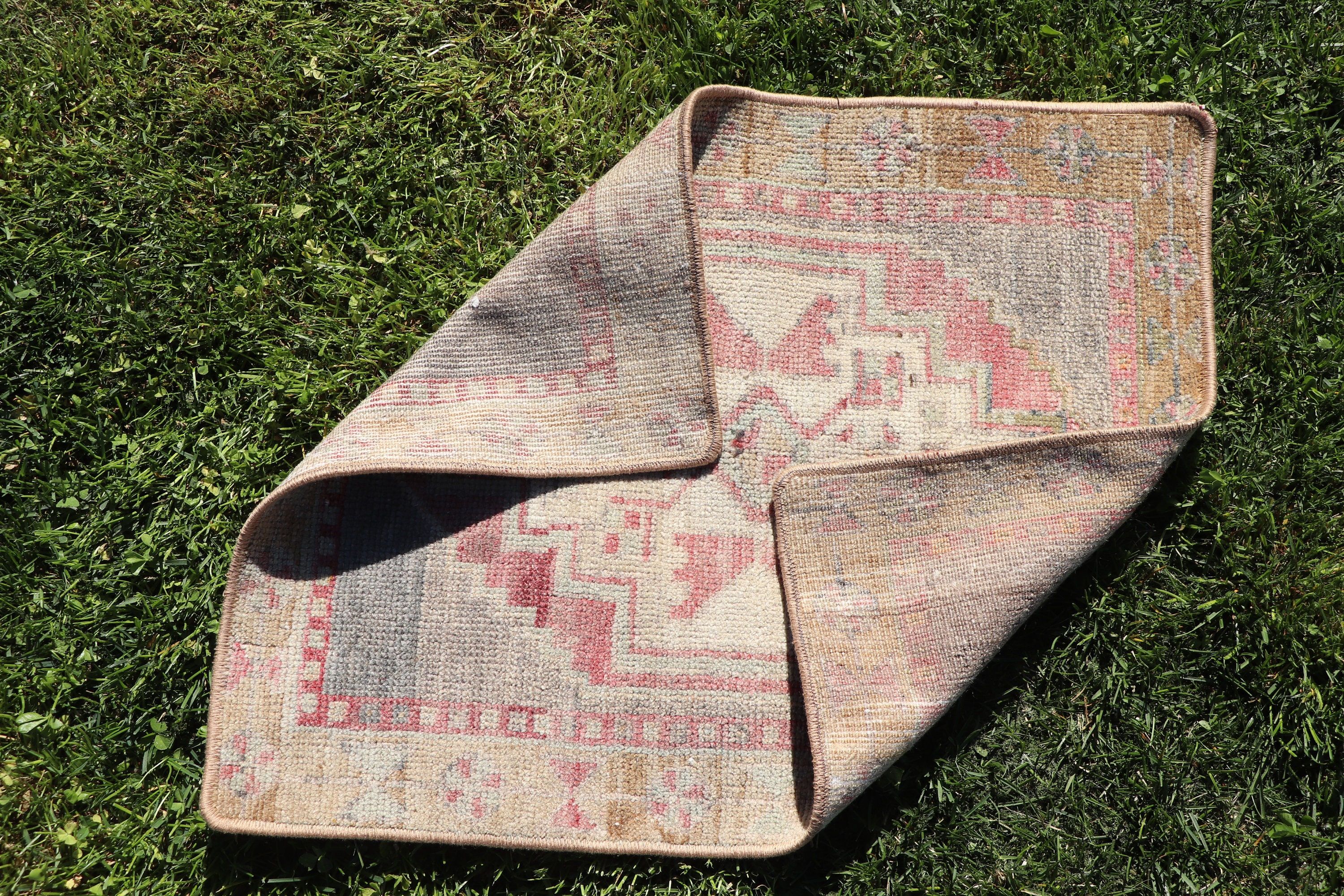 1.4x1.8 ft Küçük Halılar, Banyo Paspas Boho Halısı, Yatak Odası Halısı, Banyo Halıları, Türk Halısı, Oushak Halıları, Mor Fas Halıları, Vintage Halılar, Modern Halı