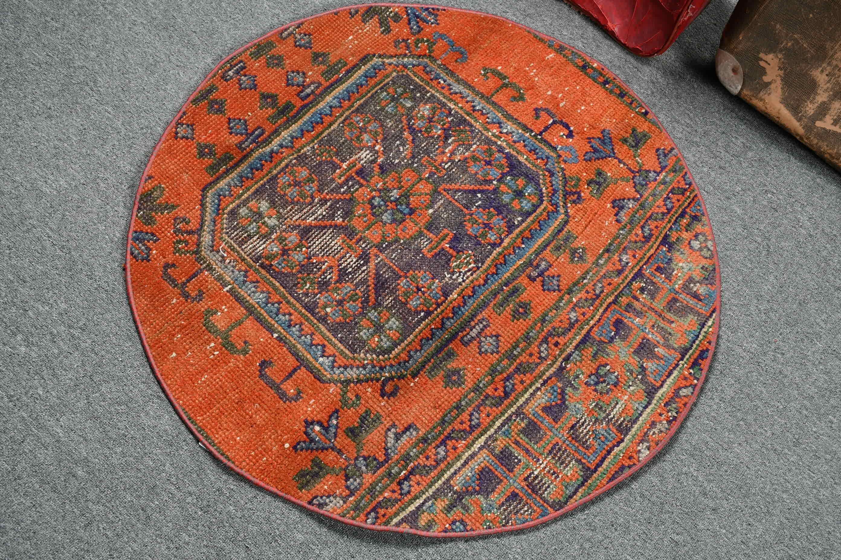 Türk Halıları, Duvara Asılı Halılar, Vintage Halılar, Mutfak Halısı, Kırmızı 2.8x2.8 ft Küçük Halılar, Ofis Halısı, Çocuk Halısı