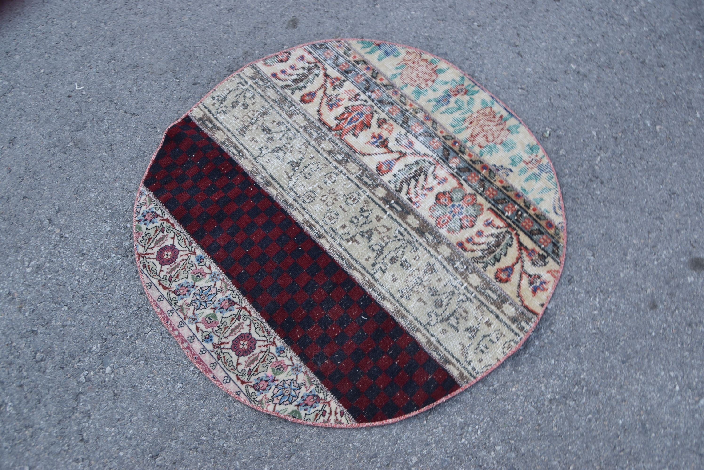 Kapı Paspası Halısı, 3.1x3.1 ft Küçük Halı, Araba Paspası Halıları, Vintage Halı, Türk Halısı, Bej Yatak Odası Halısı, Çocuk Odası Halısı, Yatak Odası Halıları, Mutfak Halısı