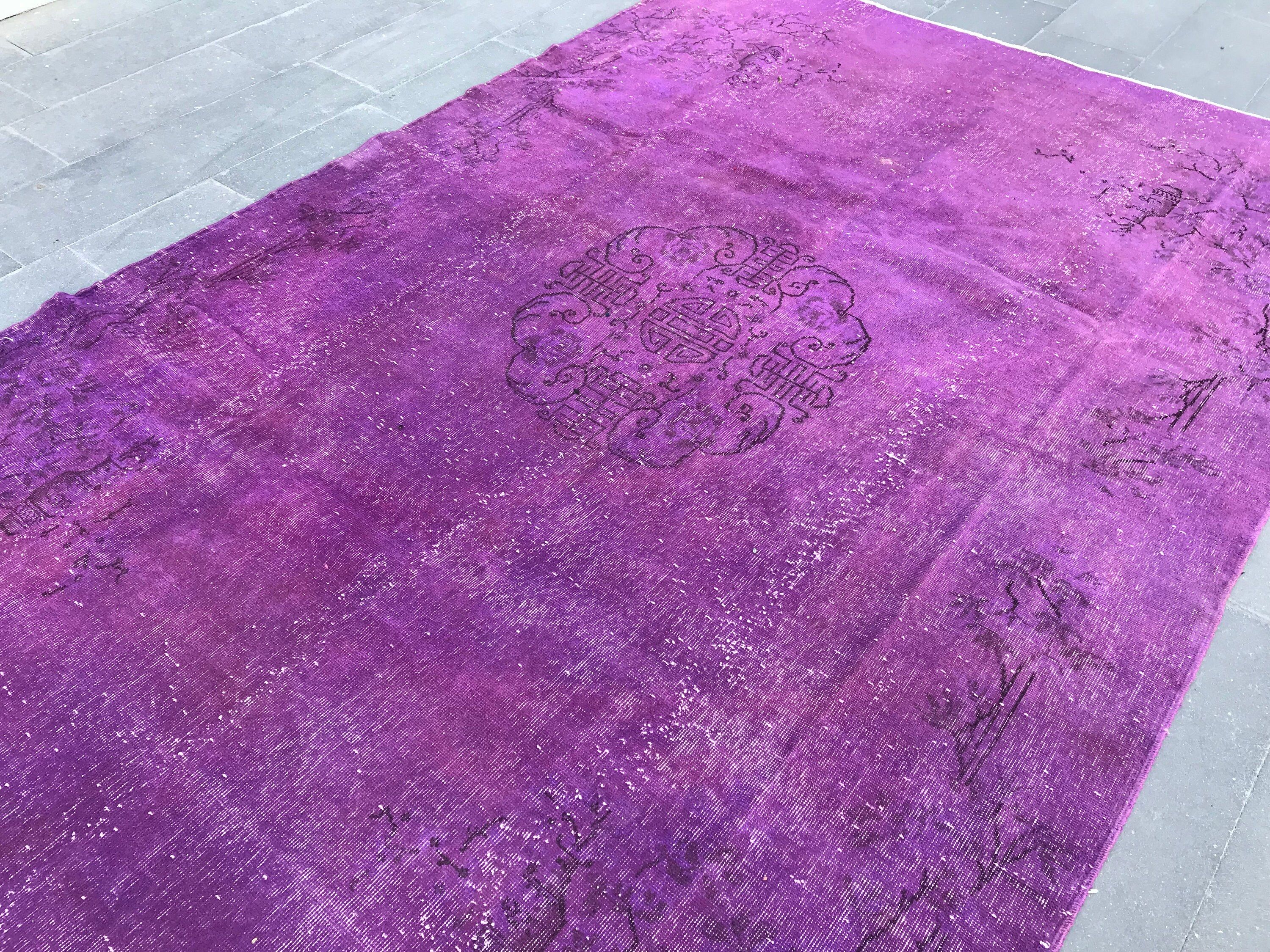 Cool Rug, Rugs for Saloon, Turkish Rug, 7x10.9 ft Oversize Rugs, Vintage Rug, Purple Cool Rug, Home Decor Rug, Salon Rug, Living Room Rugs