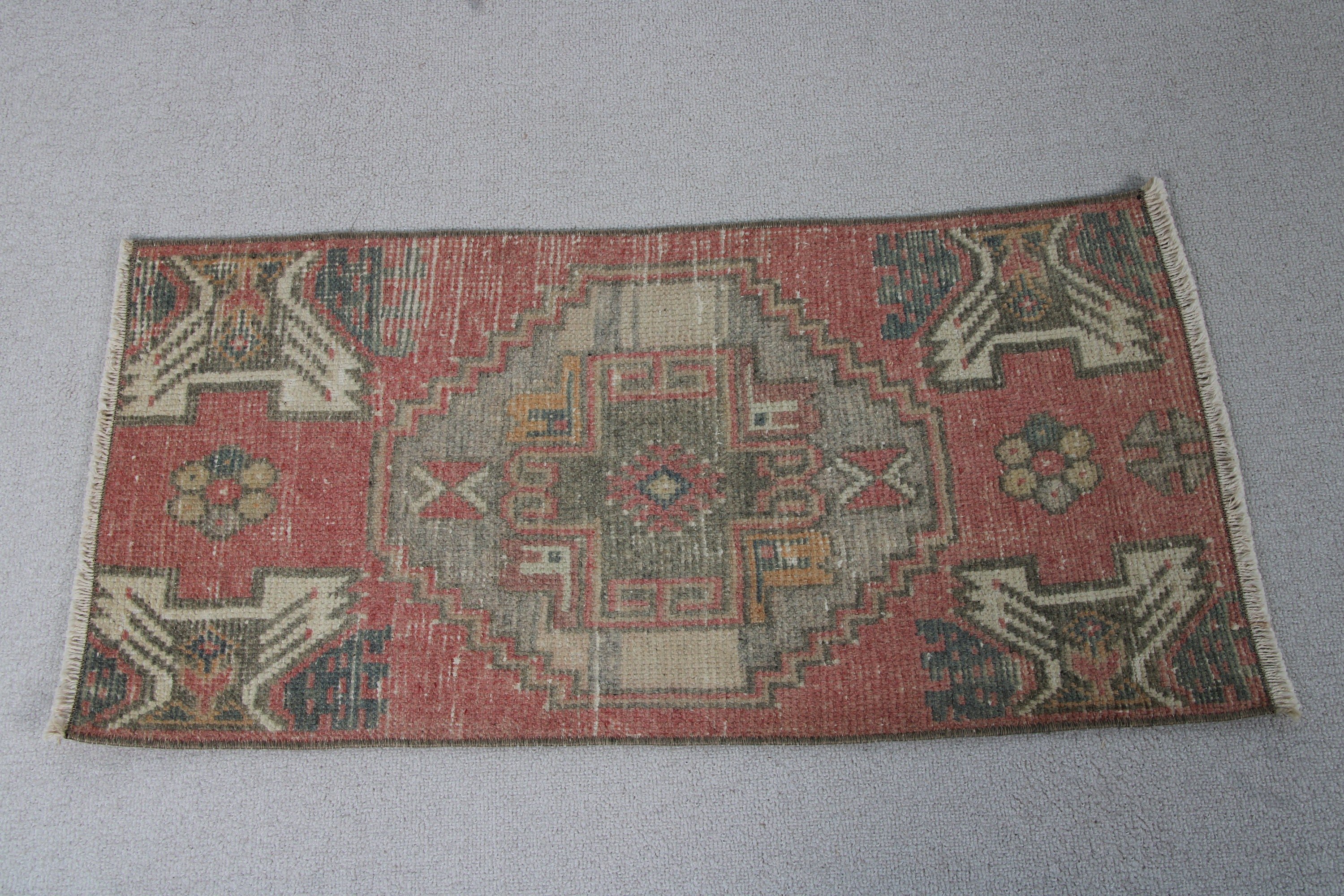 Flatweave Rugs, Oushak Rug, Vintage Rugs, Entry Rugs, Red Bedroom Rugs, Bathroom Rugs, 1.4x2.9 ft Small Rugs, Luxury Rug, Turkish Rugs