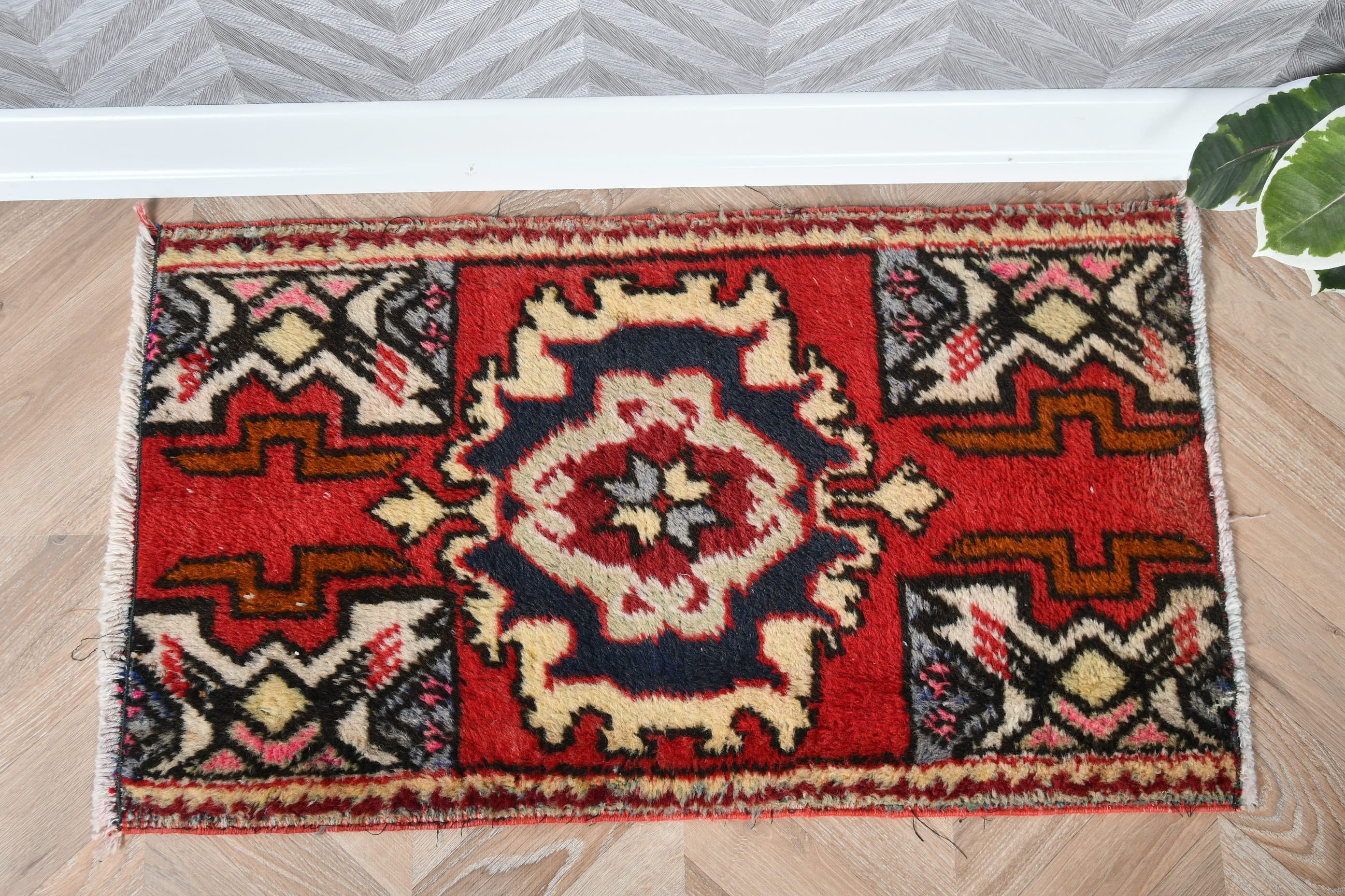 Red Antique Rug, Rugs for Bedroom, Turkish Rug, Vintage Rugs, Kitchen Rugs, Car Mat Rugs, Antique Rug, 1.5x2.7 ft Small Rugs, Floor Rugs