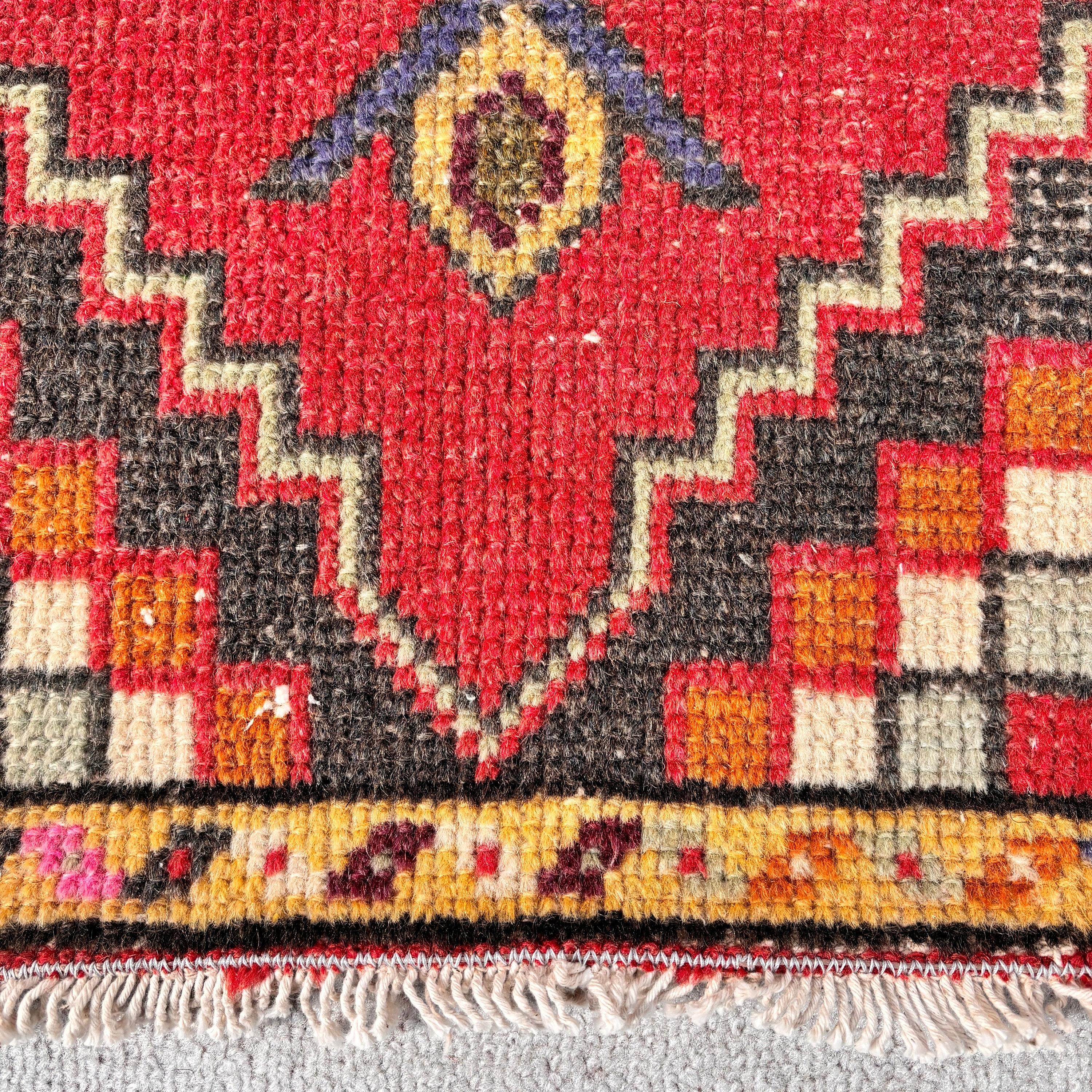 Red Bedroom Rugs, Vintage Rug, Turkish Rugs, Door Mat Rug, Car Mat Rug, Handwoven Rug, Modern Rugs, 1.7x3.2 ft Small Rugs, Ethnic Rugs