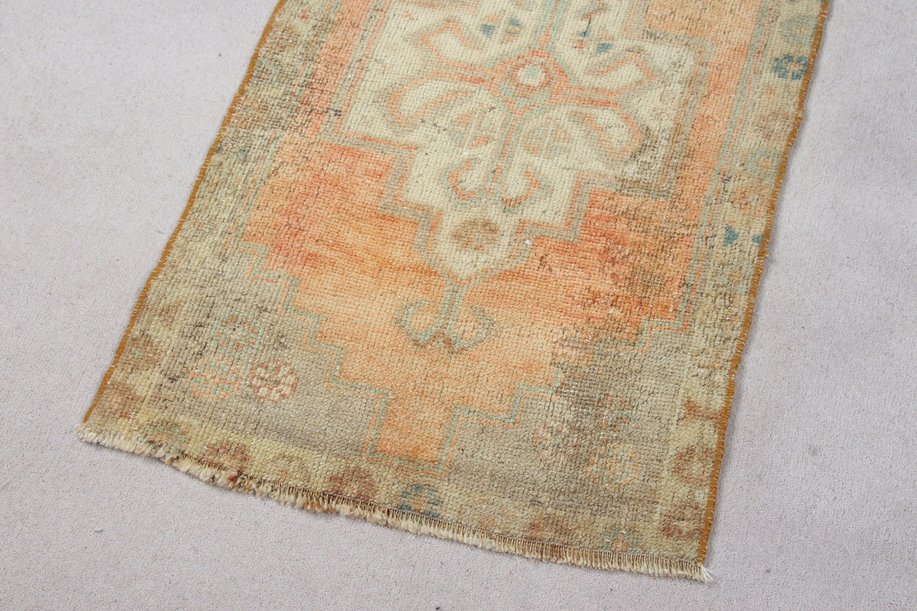 Orange Moroccan Rug, Turkish Rug, Bath Rug, 1.7x3 ft Small Rug, Kitchen Rug, Nursery Rugs, Vintage Rugs, Rugs for Bedroom