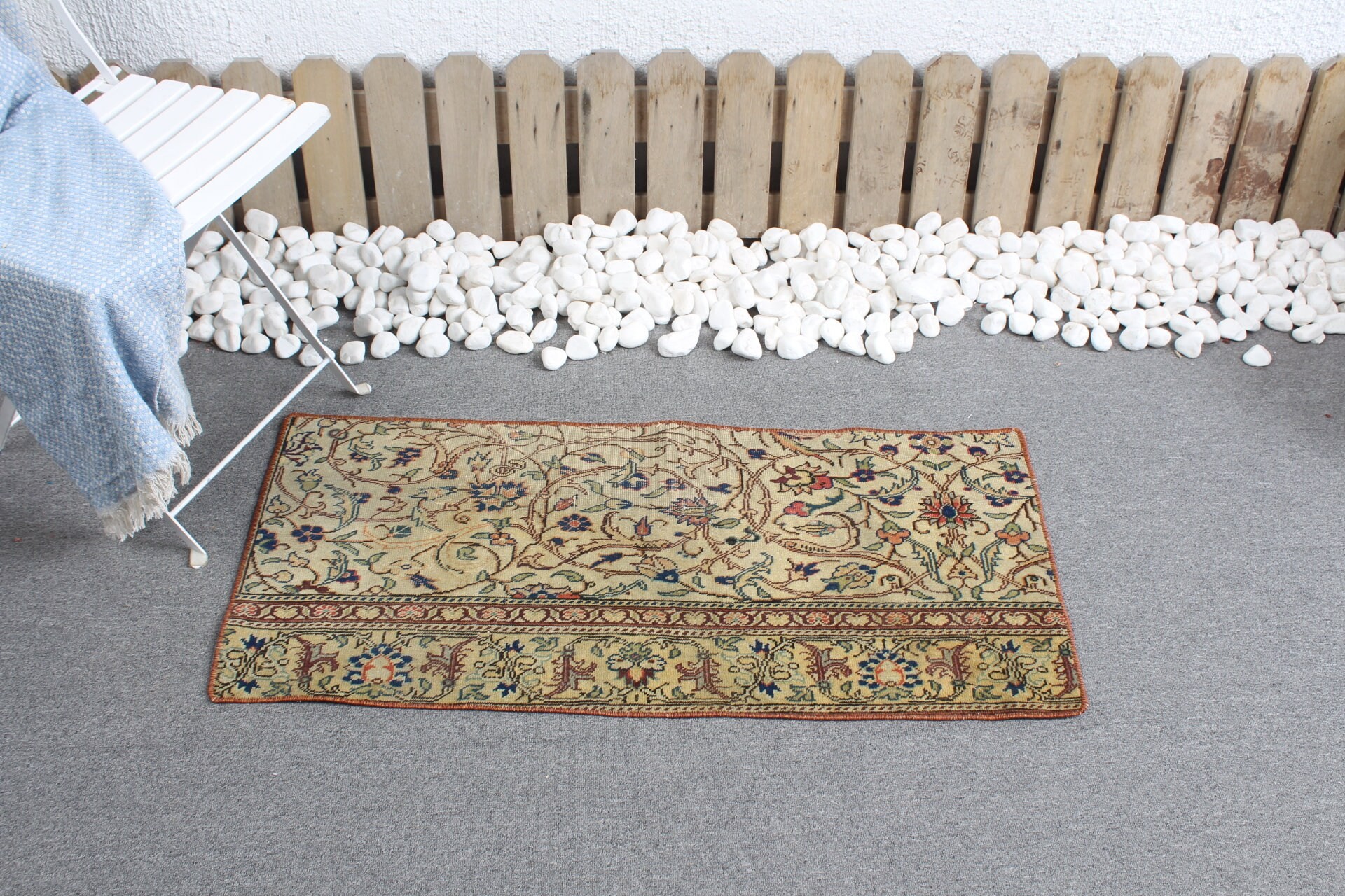 Giriş Halısı, Türk Halısı, Vintage Halı, Banyo Halısı, Havalı Halı, Yeşil 1.6x3.5 ft Küçük Halı, Oryantal Halılar, Araba Paspası Halıları