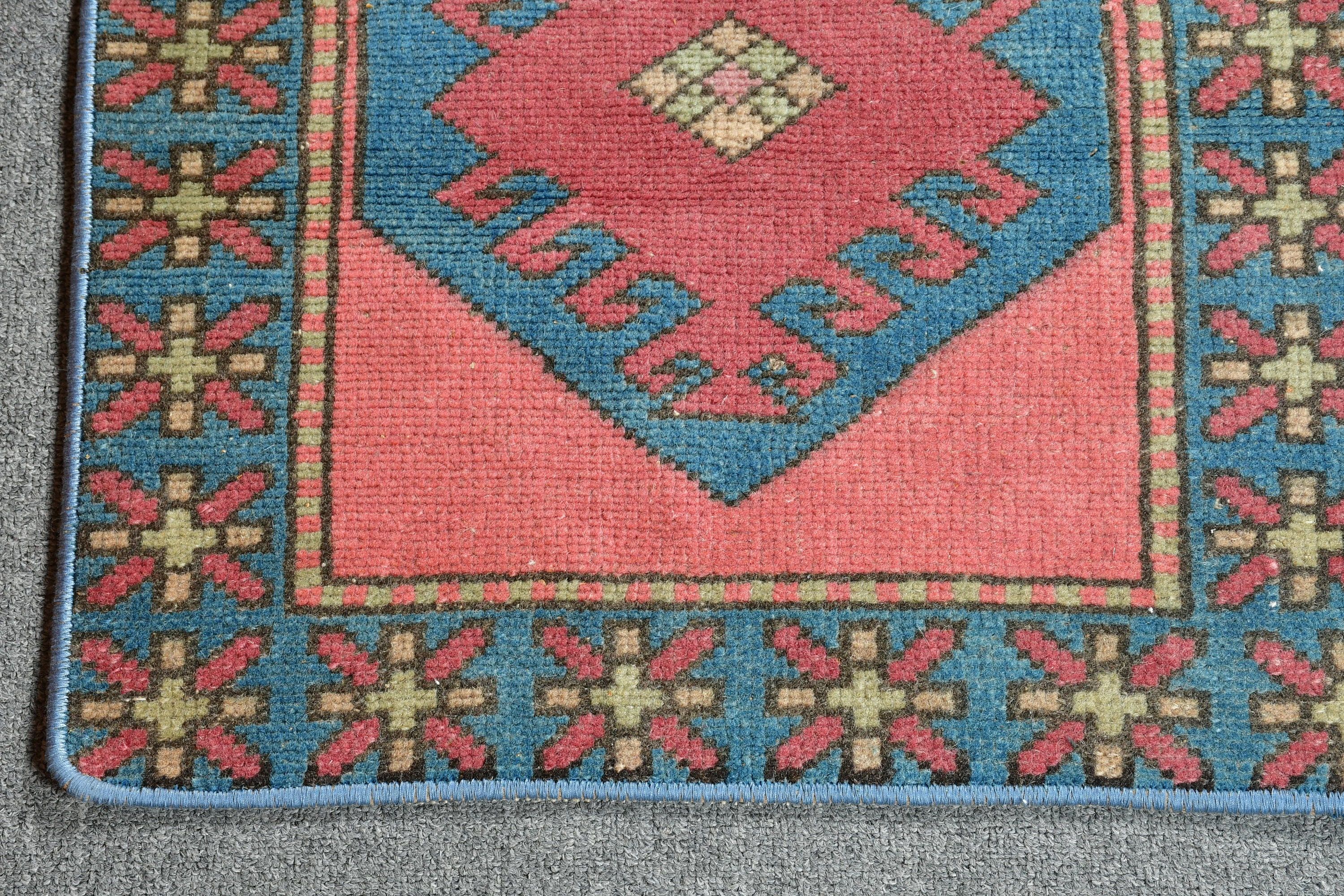 Entry Rug, Turkish Rugs, Vintage Rugs, Blue Anatolian Rug, Kitchen Rug, Retro Rugs, Wall Hanging Rugs, 1.6x1.7 ft Small Rug, Anatolian Rugs