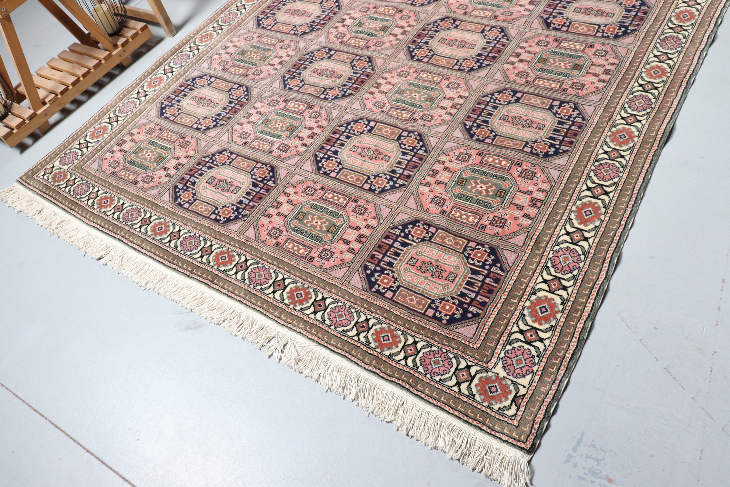 Living Room Rug, Green Wool Rug, Bohemian Rug, Vintage Rug, 6.6x9.2 ft Large Rugs, Turkish Rugs, Kitchen Rugs, Oriental Rug, Bedroom Rug