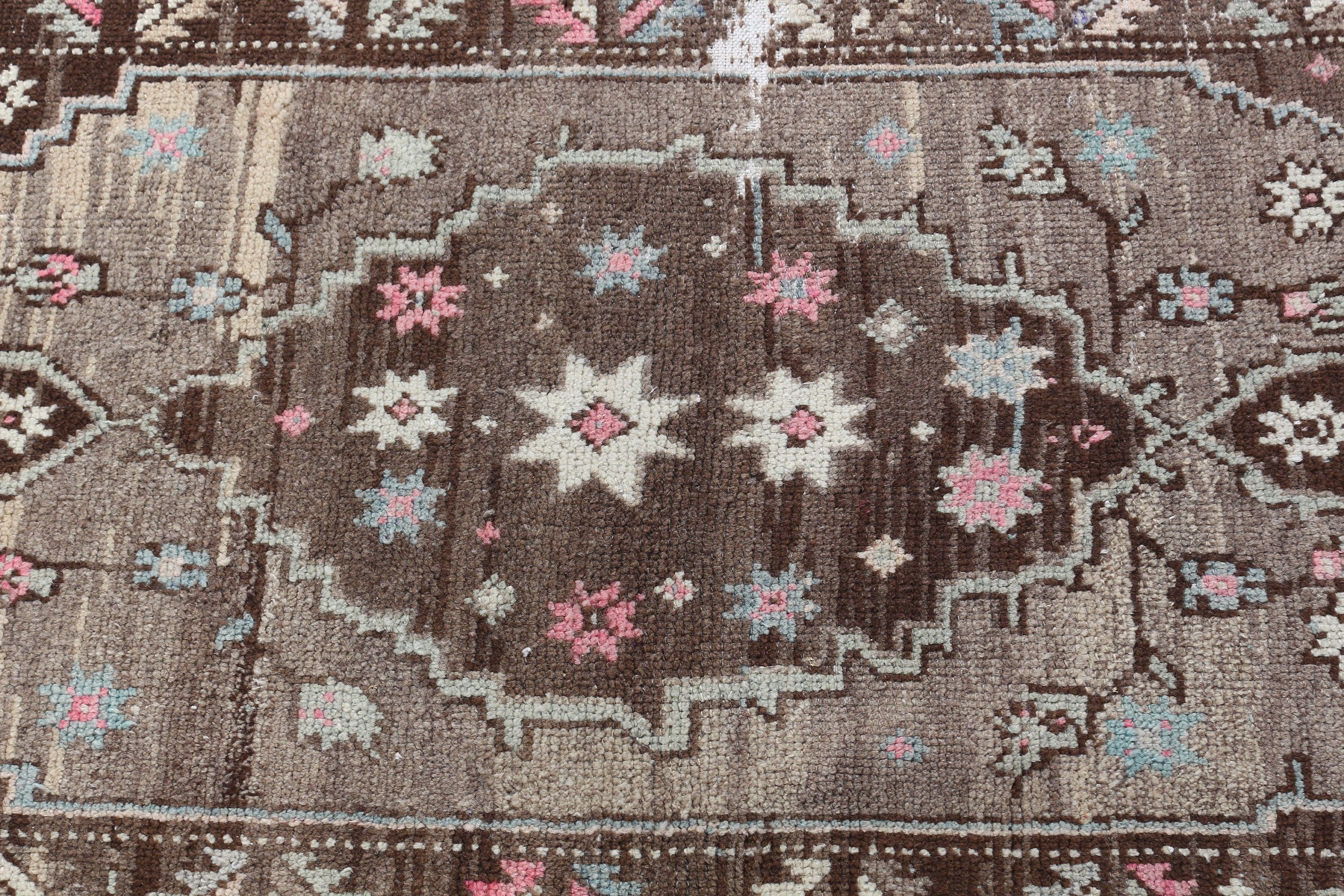 2.4x5.2 ft Small Rug, Bedroom Rug, Car Mat Rug, Brown Anatolian Rugs, Anatolian Rug, Vintage Rugs, Flatweave Rug, Antique Rug, Turkish Rug