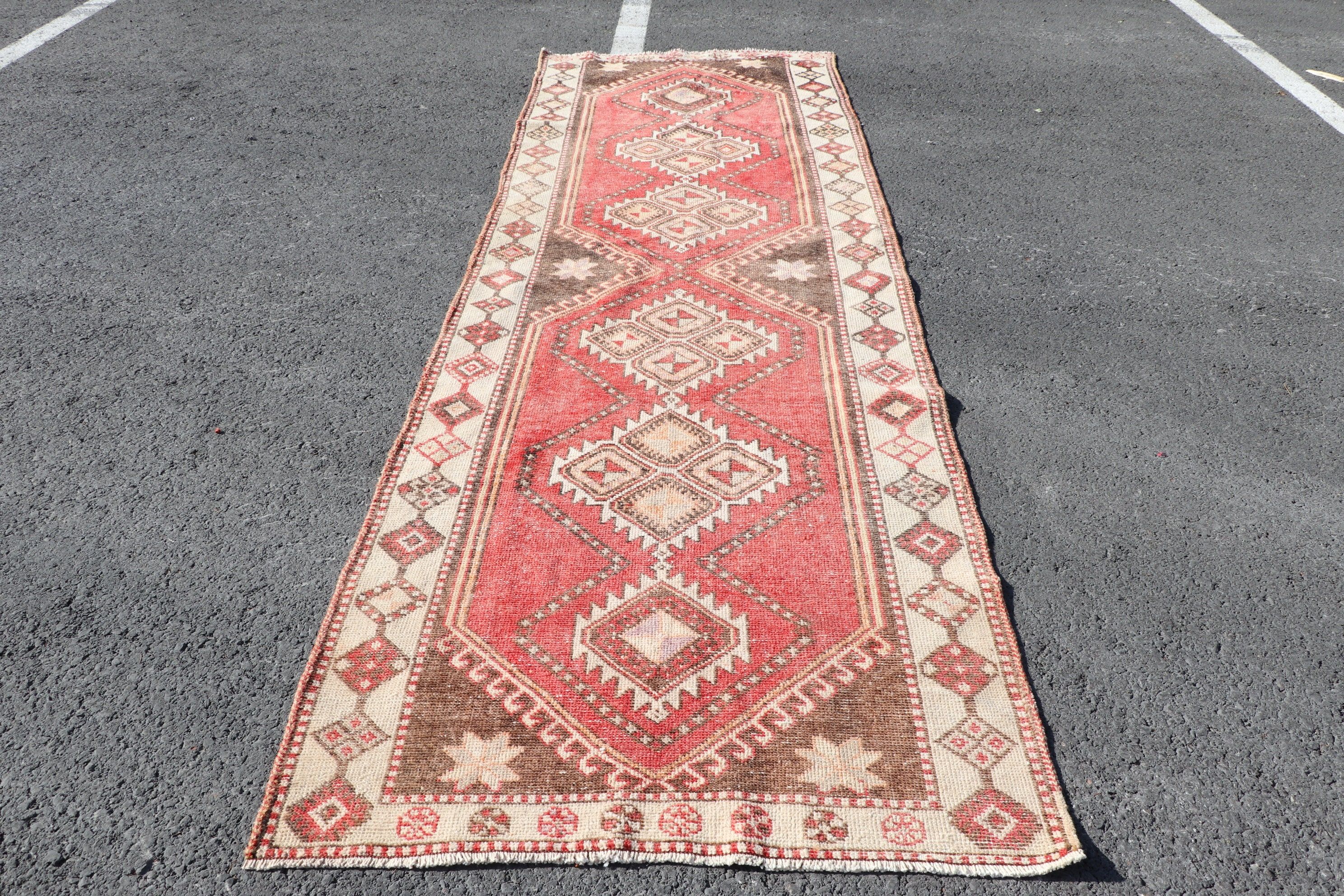 Kitchen Rug, Hallway Rug, Floor Rug, Pink Moroccan Rug, Vintage Rug, Moroccan Rug, Rugs for Corridor, Turkish Rugs, 3.8x11.8 ft Runner Rug