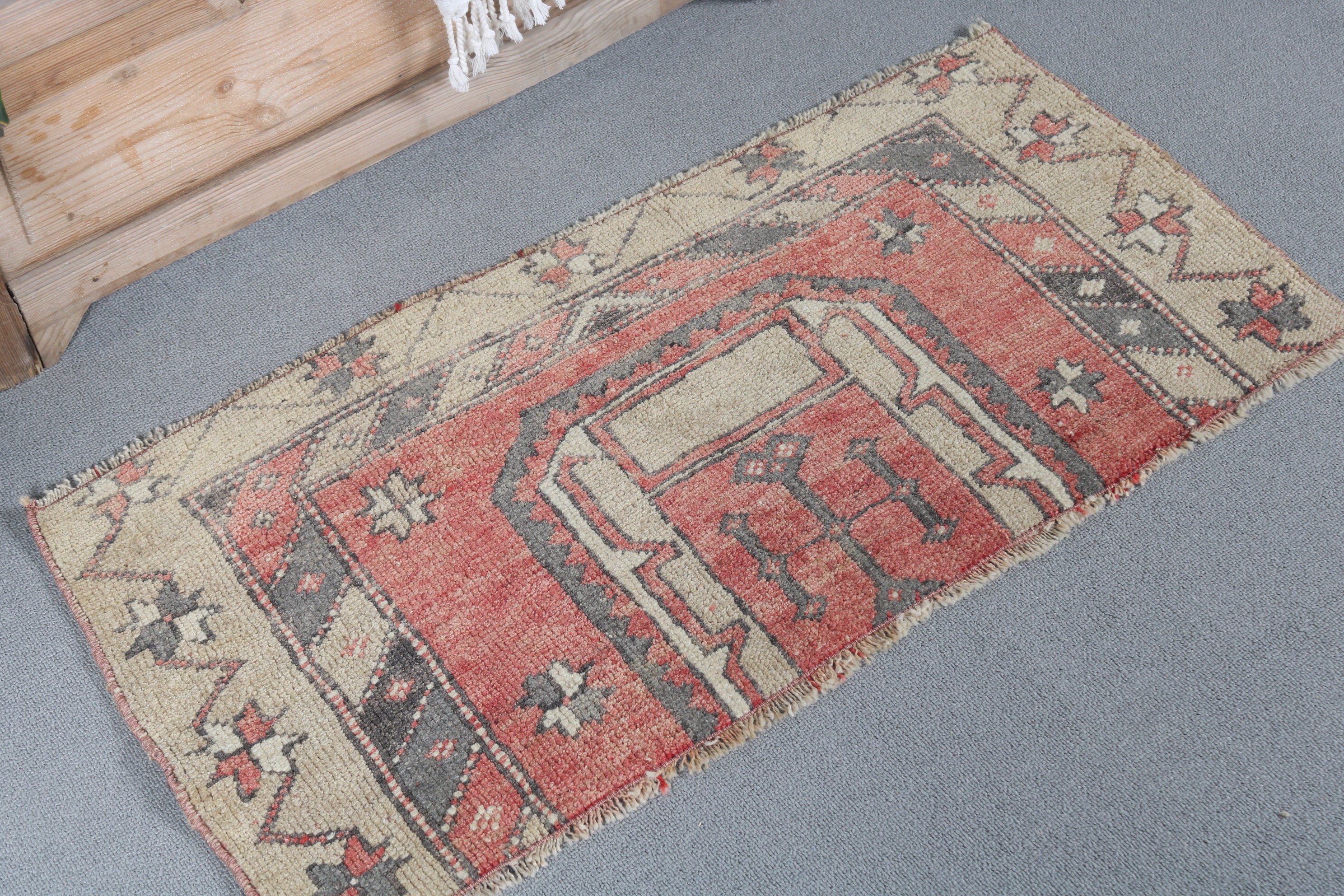 Turkish Rug, Rugs for Entry, Cool Rug, Red Oriental Rug, Vintage Rug, Moroccan Rug, Wall Hanging Rugs, 1.5x3 ft Small Rug, Door Mat Rug