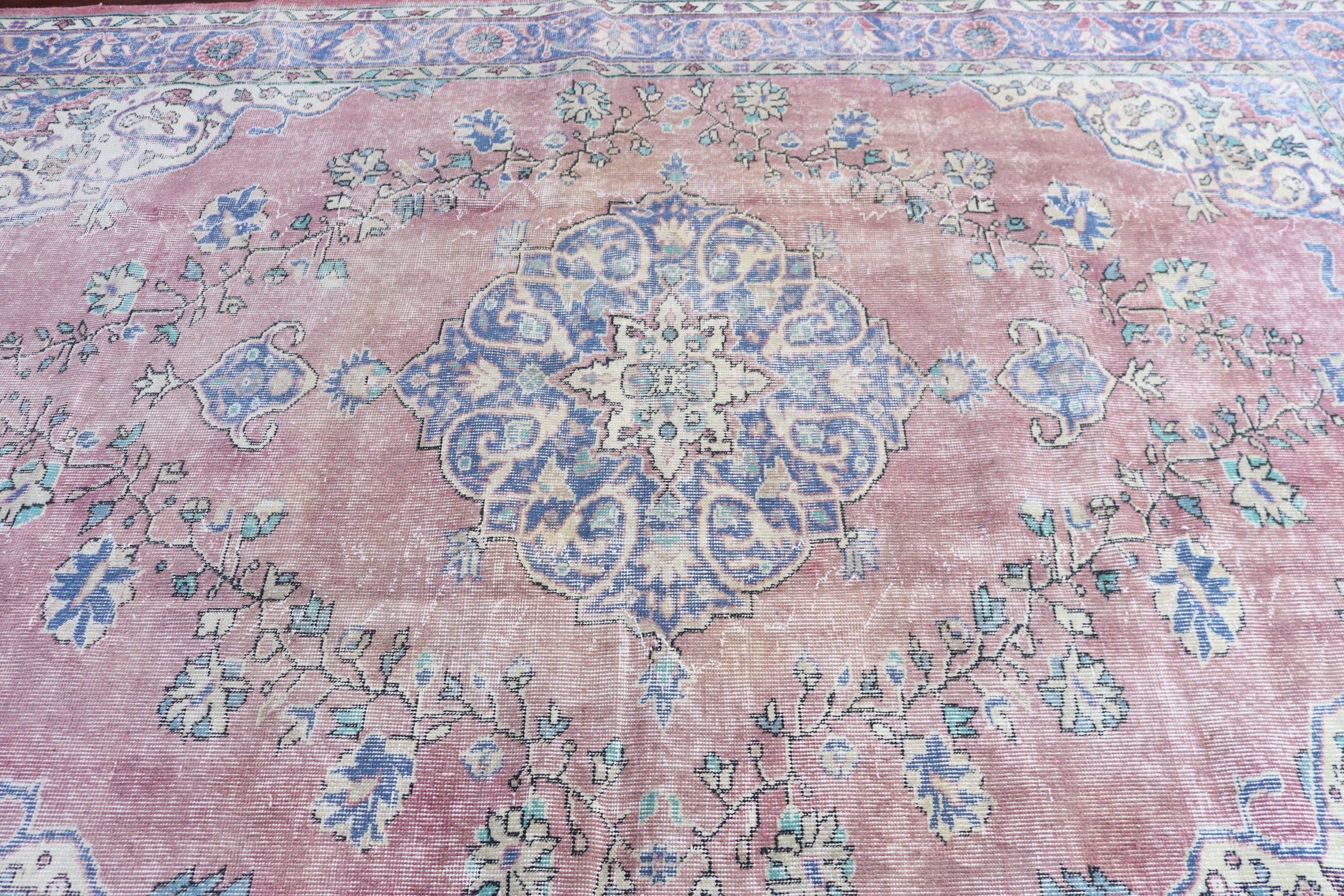 Ev Dekor Halısı, Vintage Halı, Türk Halıları, Boho Halıları, Salon Halıları, 7.1x10.2 ft Büyük Boy Halılar, Mor Yer Halısı, Büyük Boy Türk Halıları