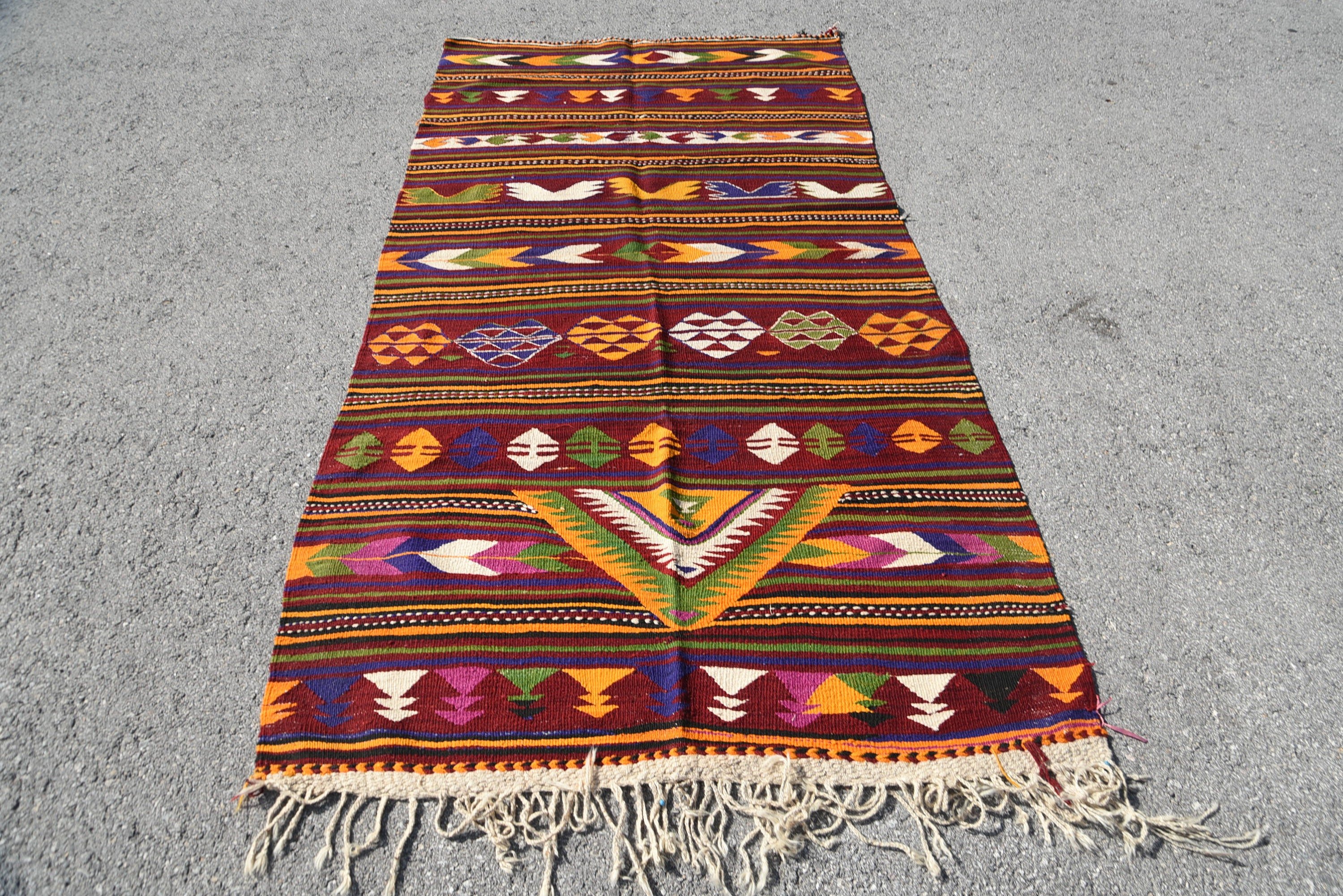 Kitchen Rug, Rugs for Living Room, Floor Rug, Vintage Rug, Kilim, Nomadic Rug, Antique Rugs, Turkish Rug, Bedroom Rug, 4.3x8.6 ft Area Rug