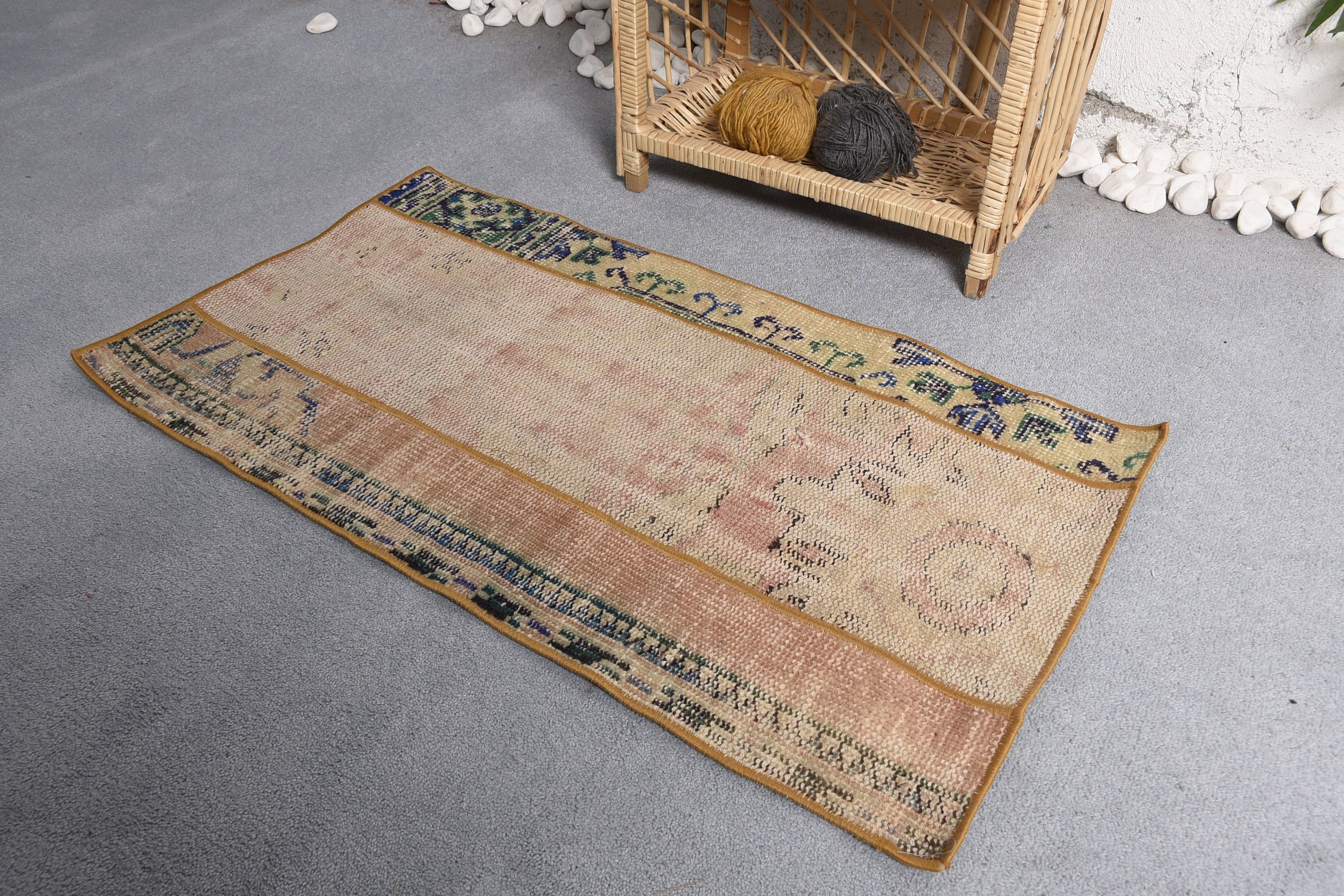 Vintage Rugs, Home Decor Rug, Kitchen Rugs, Moroccan Rug, Rugs for Bath, Turkish Rugs, 1.7x3.2 ft Small Rug, Nursery Rugs, Beige Cool Rugs