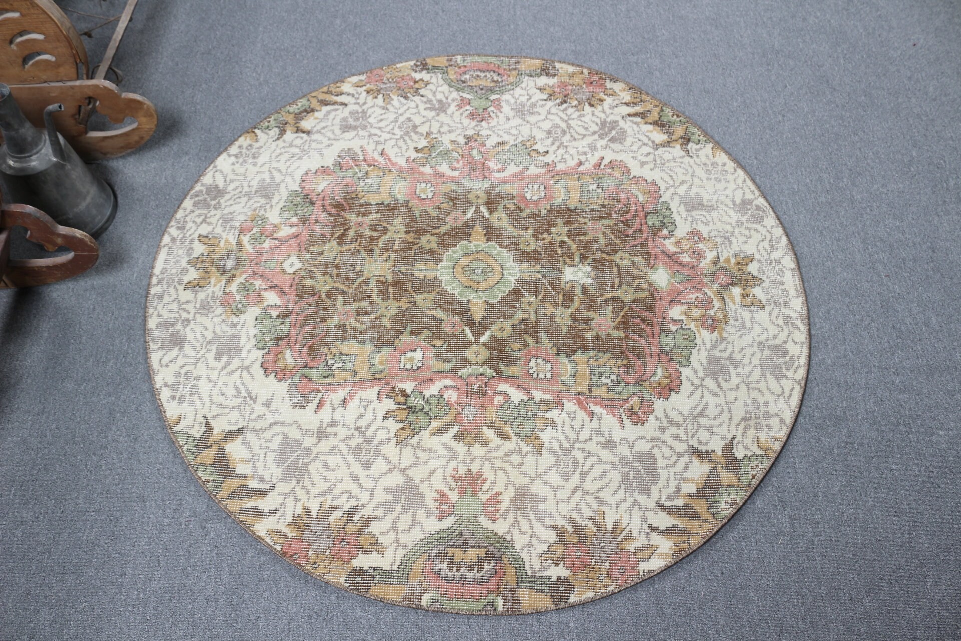 Yatak Odası Halıları, Giriş Halıları, 4,3x4,3 ft Accent Halılar, Bej Antika Halı, Mutfak Halıları, Oushak Halı, Türk Halısı, Antika Halılar, Vintage Halı