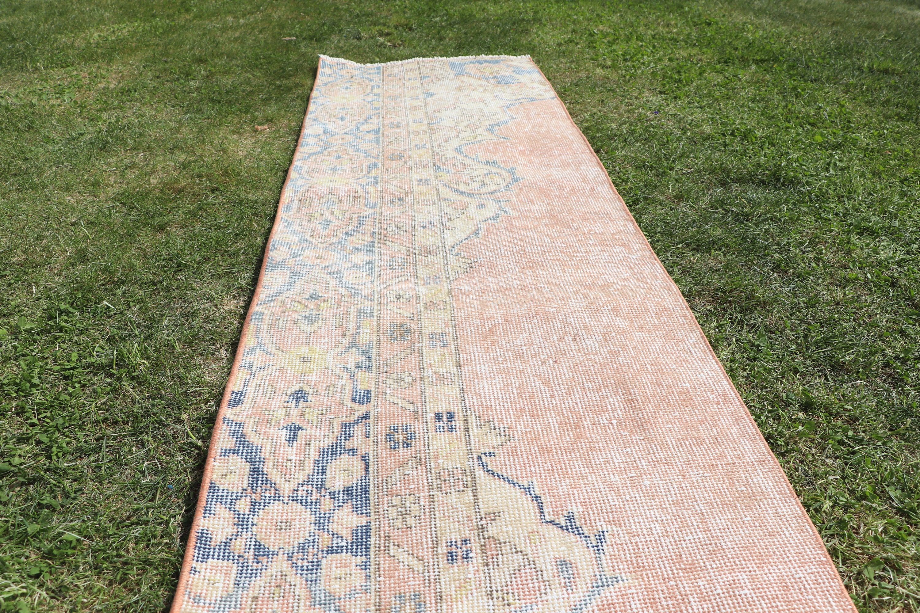 Kahverengi Yün Halılar, Uzun Yolluk Halısı, 1.7x5.4 ft Yolluk Halısı, Türk Halıları, Antika Halılar, El Dokuma Halı, Vintage Halılar, Koridor Halıları