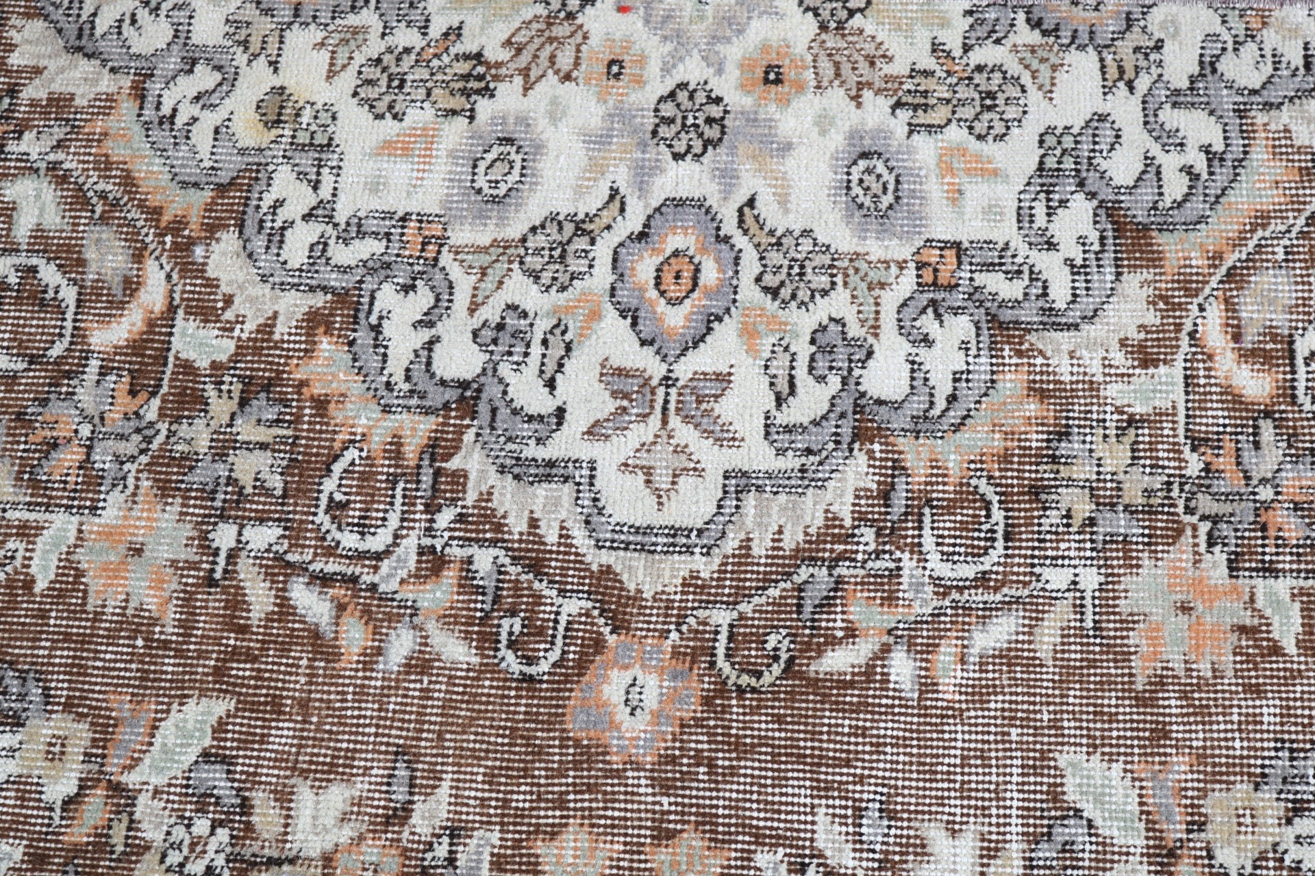 Türk Halısı, Boho Halısı, Oushak Halıları, Koridor Halısı, Vintage Halı, 1.9x8.4 ft Runner Halısı, Vintage Runner Halısı, Antika Halılar, Kahverengi Mutfak Halısı