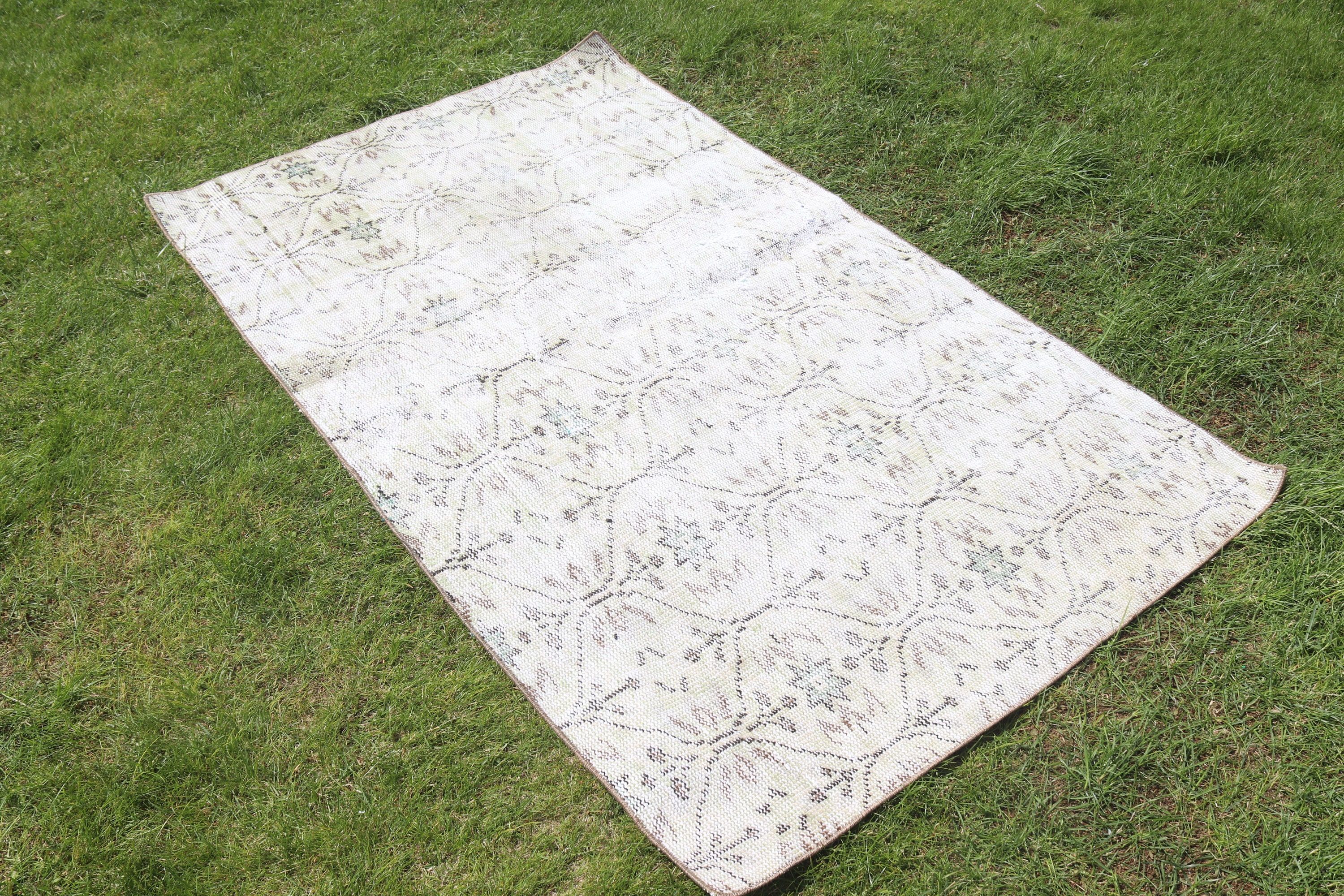 Vintage Accent Halı, Bej Boho Halı, Vintage Halı, Yatak Odası Halıları, Türk Halıları, Açıklama Halıları, 3.3x5.6 ft Accent Halıları, El Dokuma Halıları