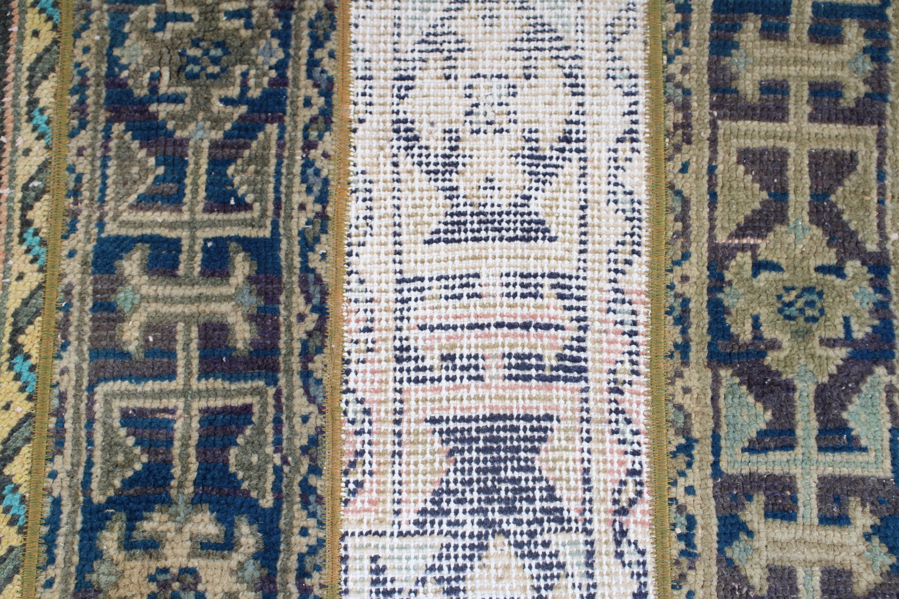 1.6x3.2 ft Küçük Halı, Yatak Odası Halısı, Türk Halıları, Araba Paspas Halıları, Küçük Alan Halıları, Geometrik Halı, Vintage Halılar, Mavi Nötr Halılar