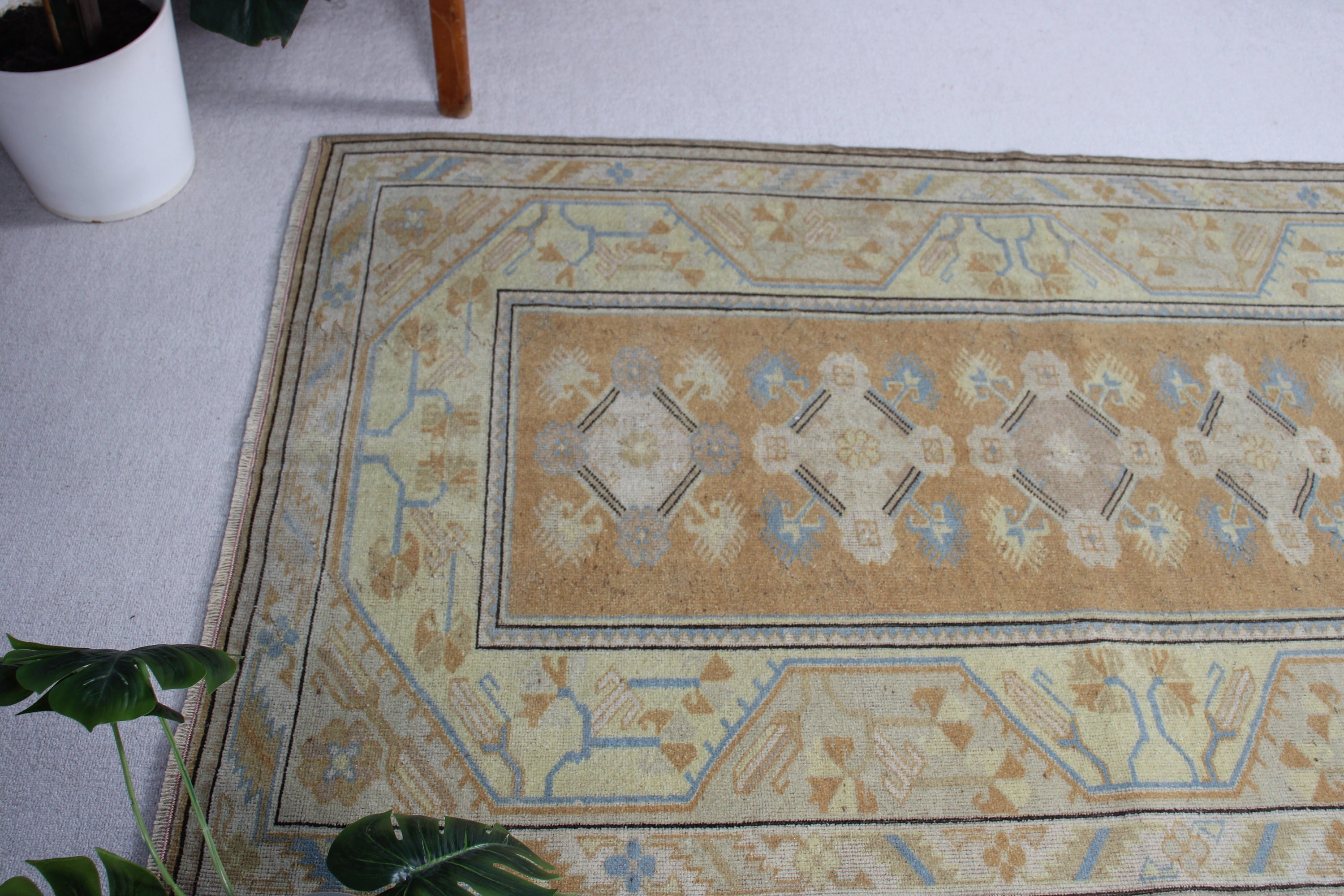 Oturma Odası Halıları, 3.8x6.4 ft Alan Halısı, Yer Halısı, Türk Halısı, Yün Halıları, Yatak Odası Halıları, Antika Halı, Vintage Halılar, Yeşil Oushak Halıları