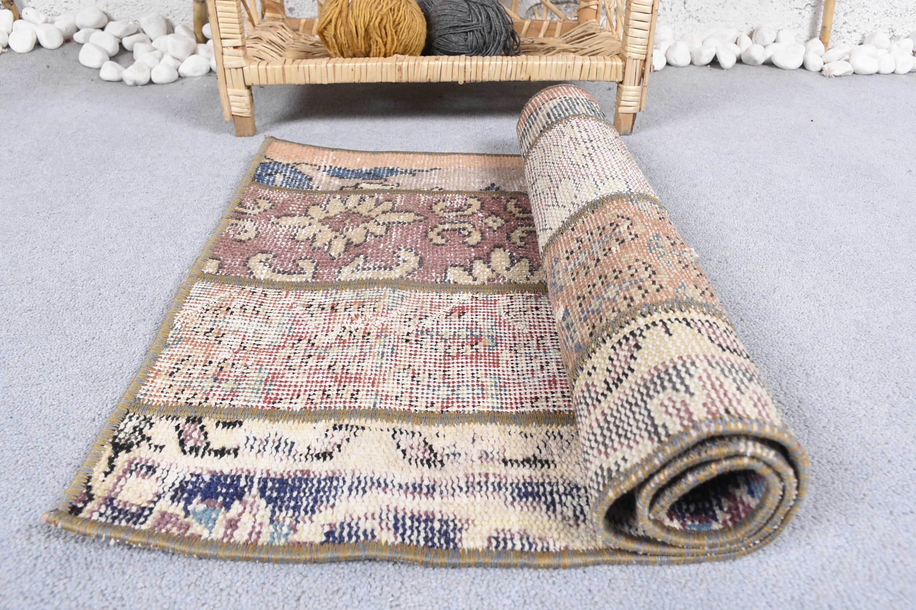 1.8x3.1 ft Small Rug, Bedroom Rug, Floor Rug, Wall Hanging Rugs, Vintage Rugs, Bathroom Rug, Bright Rug, Beige Moroccan Rug, Turkish Rug