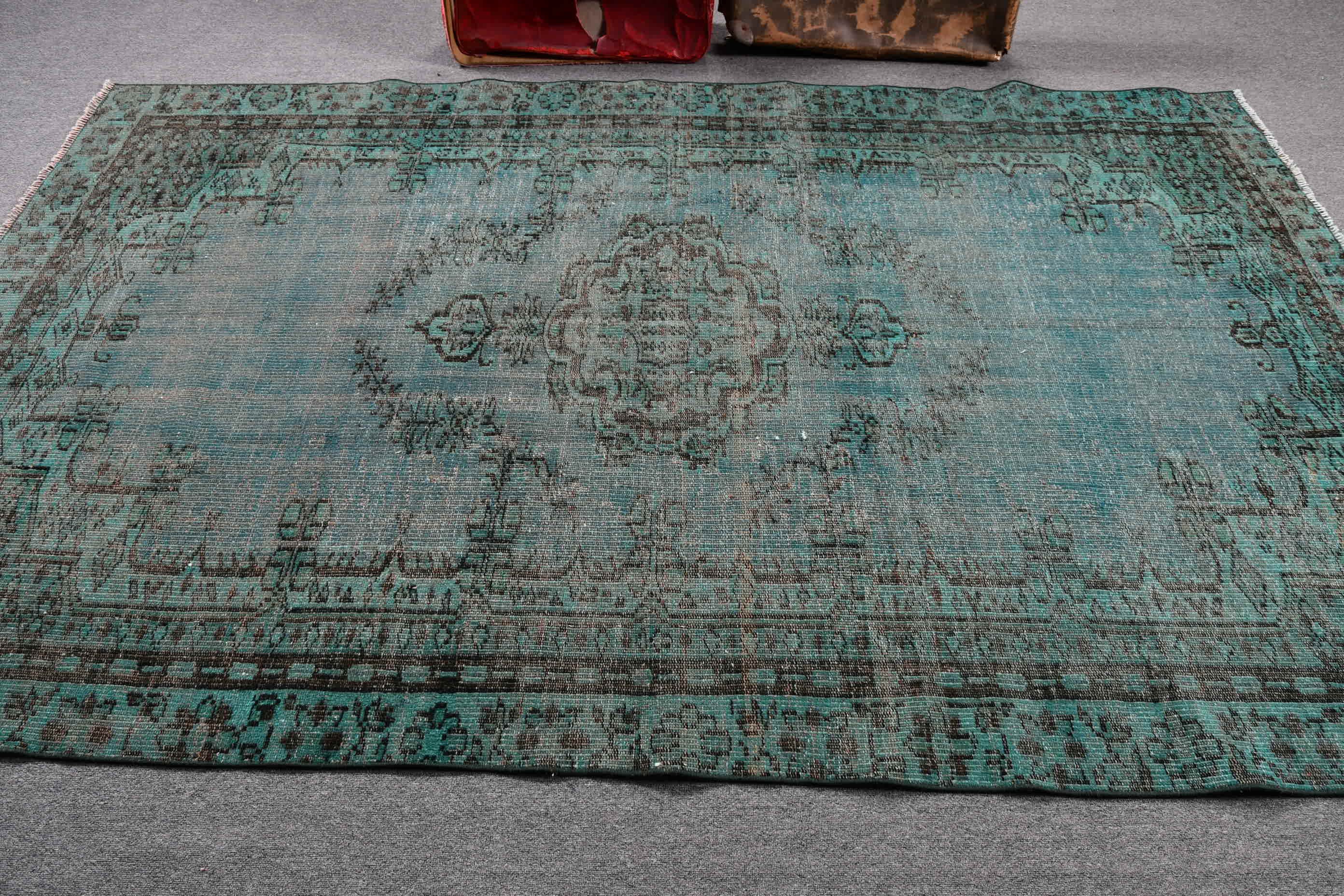 Turkish Rug, Antique Rugs, Wool Rug, Old Rug, 5.8x9.1 ft Large Rug, Dining Room Rug, Green Antique Rugs, Office Rug, Salon Rug, Vintage Rug