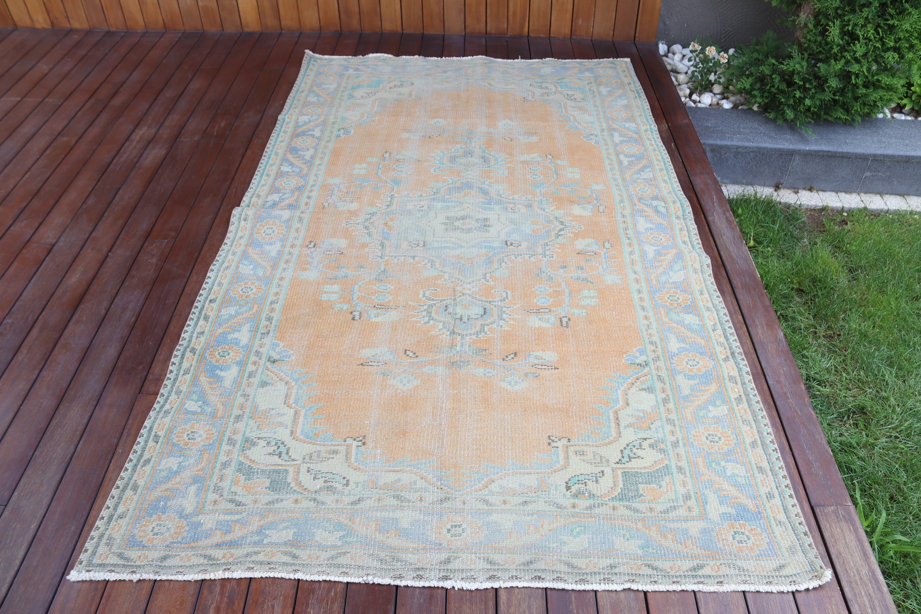 Boho Halı, 4.7x7.5 ft Alan Halısı, Yatak Odası Halısı, Lüks Halı, Kahverengi Ev Dekor Halısı, Türk Halıları, Vintage Halı, Yemek Odası Halıları, İç Mekan Halısı