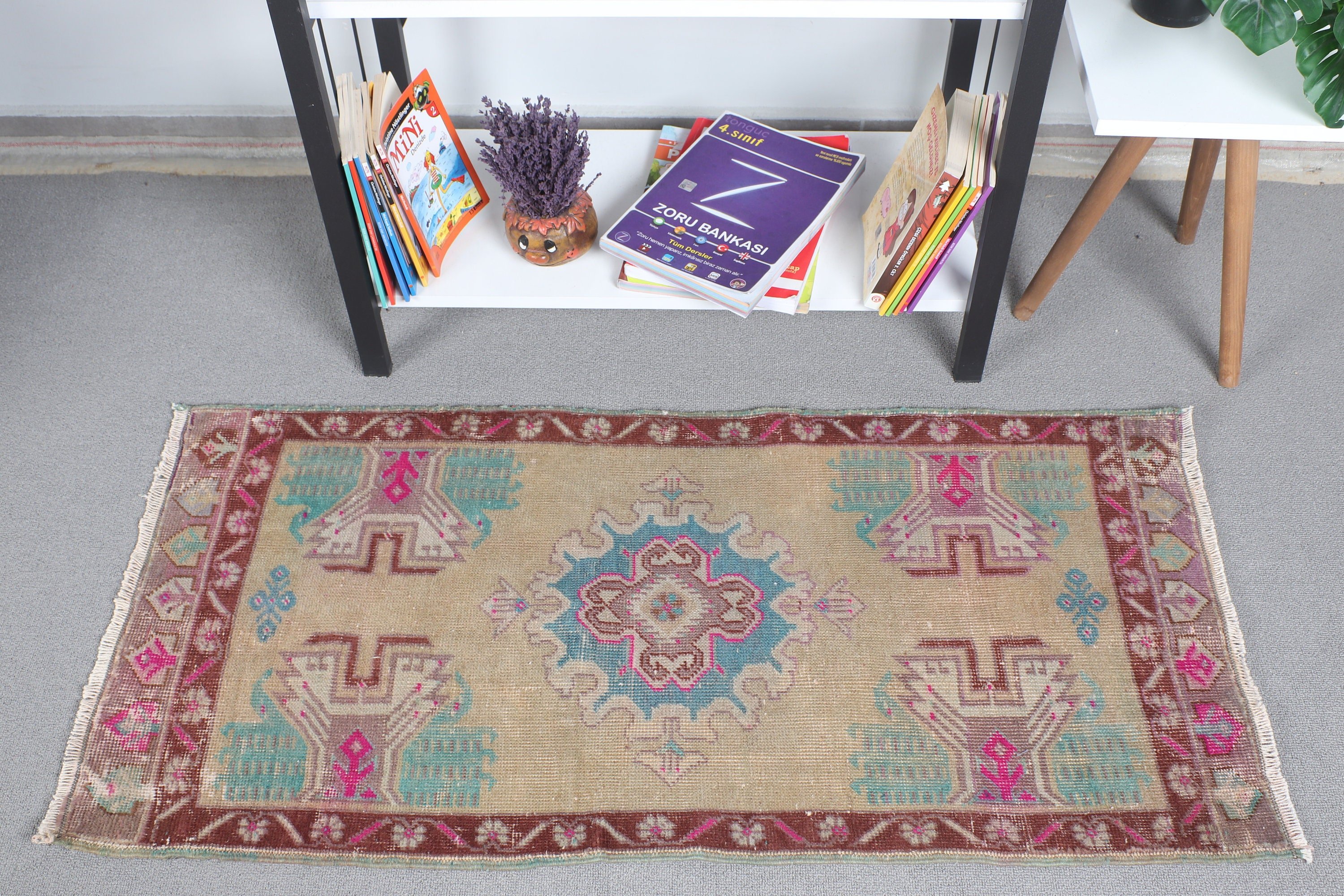 Kitchen Rug, Brown Bedroom Rug, 1.8x3.7 ft Small Rug, Turkish Rugs, Door Mat Rug, Anatolian Rug, Wall Hanging Rugs, Floor Rug, Vintage Rug