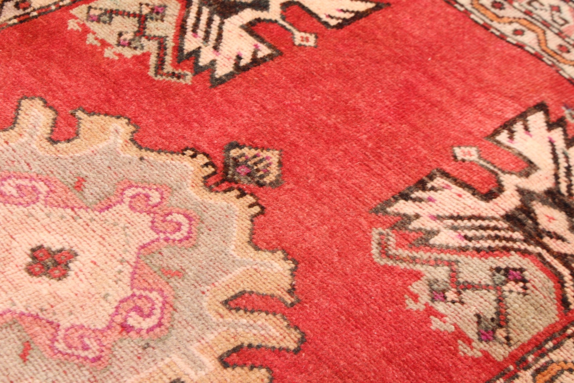 Entry Rugs, Turkish Rugs, Rugs for Bathroom, Vintage Rug, Pastel Rug, Red  1.8x3.4 ft Small Rug, Bedroom Rug