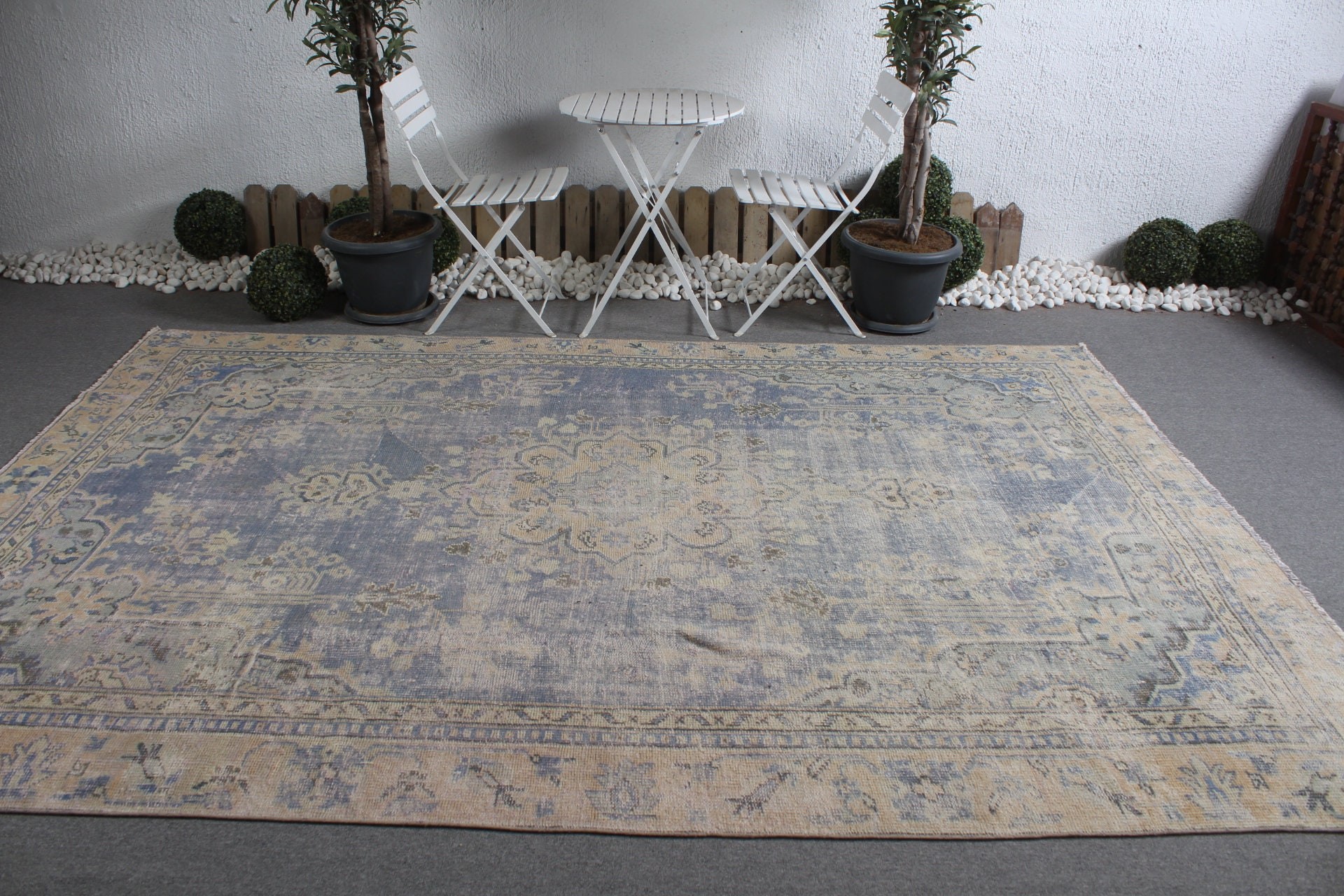 6.9x10.2 ft Oversize Rug, Vintage Rugs, Cool Rugs, Handmade Rugs, Dining Room Rugs, Turkish Rug, Blue Antique Rug, Antique Rug, Salon Rug