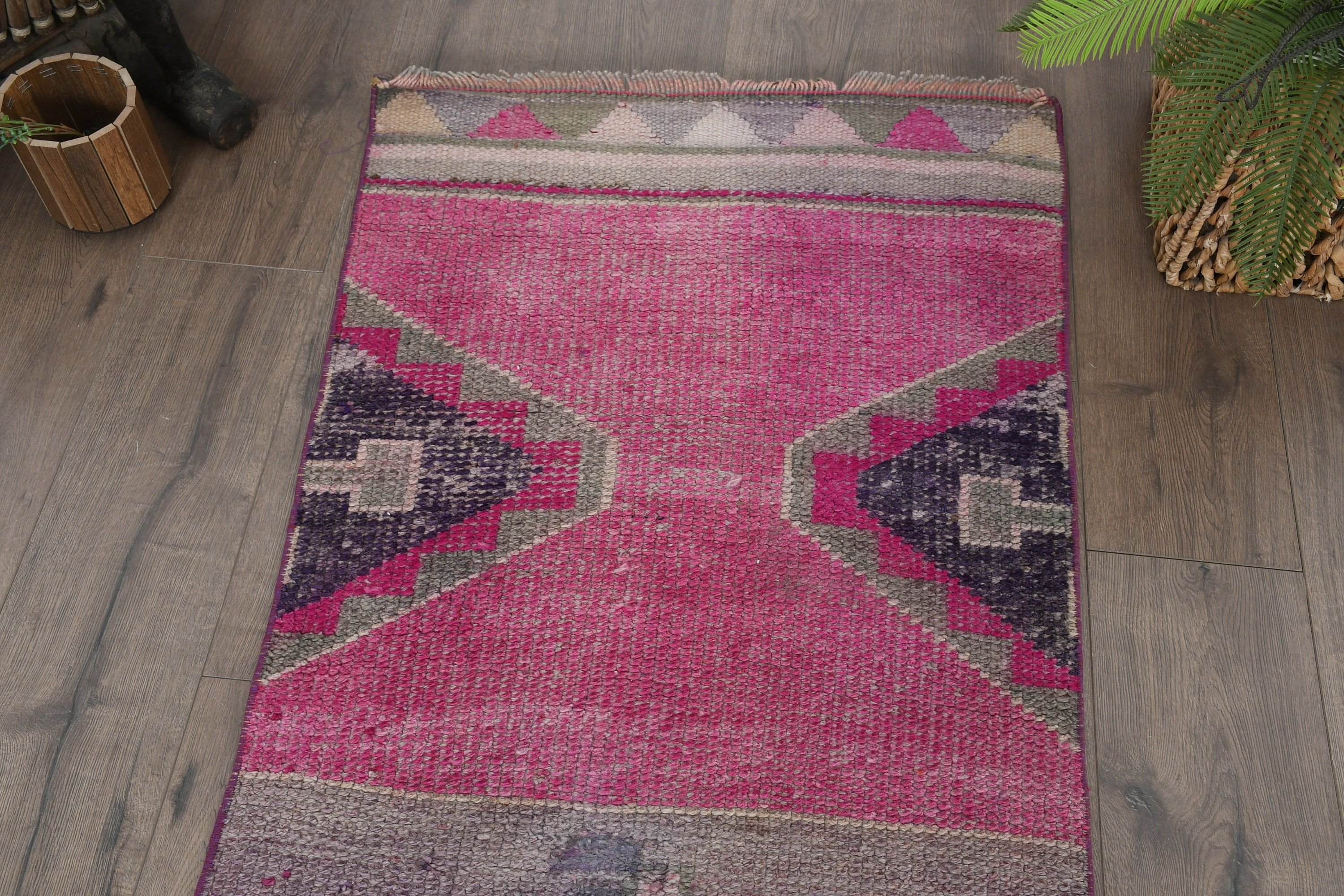 Antique Rugs, Turkish Rug, Vintage Rugs, Muted Rug, Hallway Rug, Oriental Rug, Pink Kitchen Rug, Rugs for Runner, 2.5x10.7 ft Runner Rug