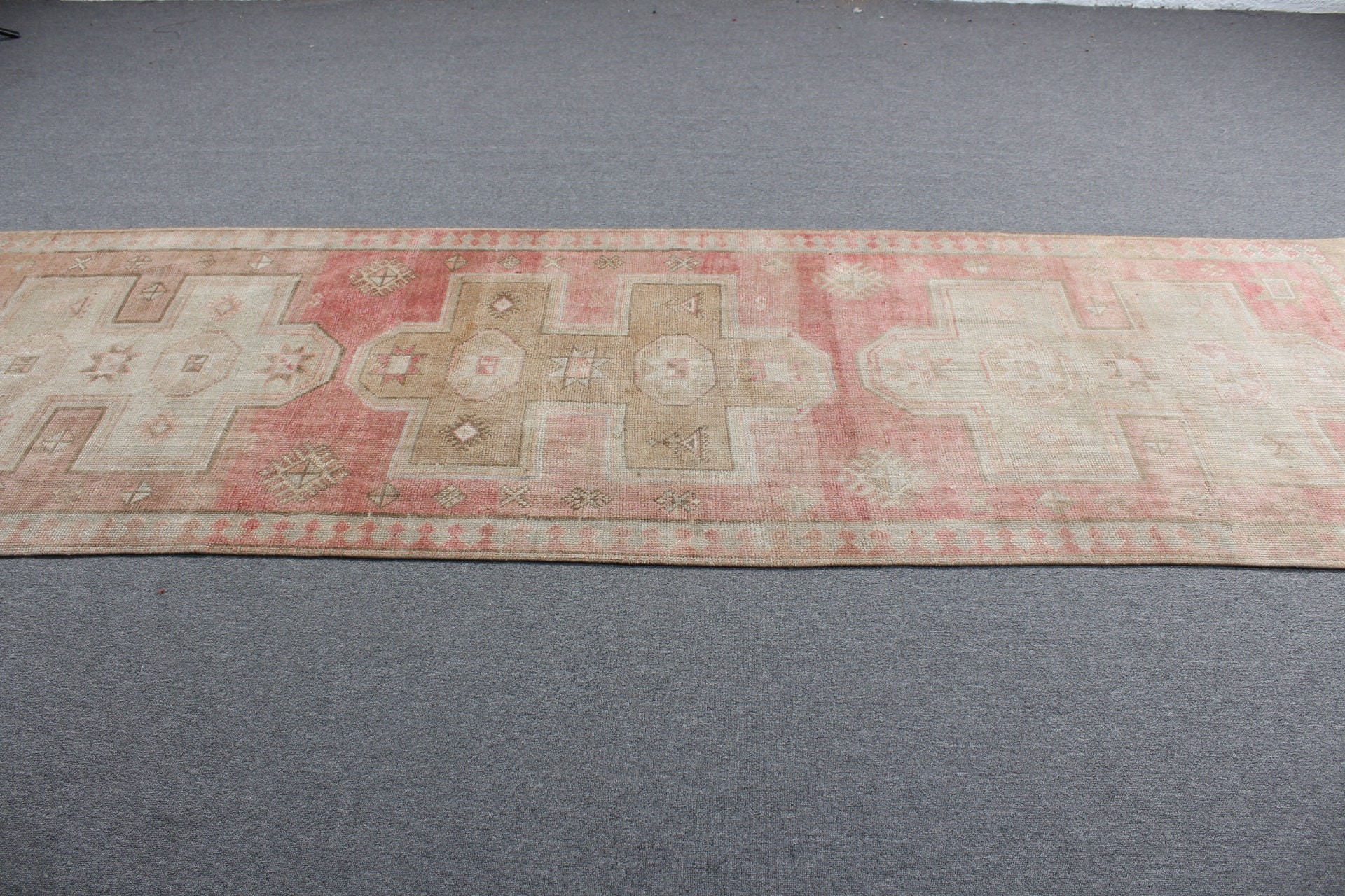 Vintage Halı, Ev Dekorasyonu Halısı, Türk Halıları, Göçebe Halısı, Koridor Halıları, Pembe Fas Halısı, 3.3x11.3 ft Koşucu Halıları, Merdiven Halıları