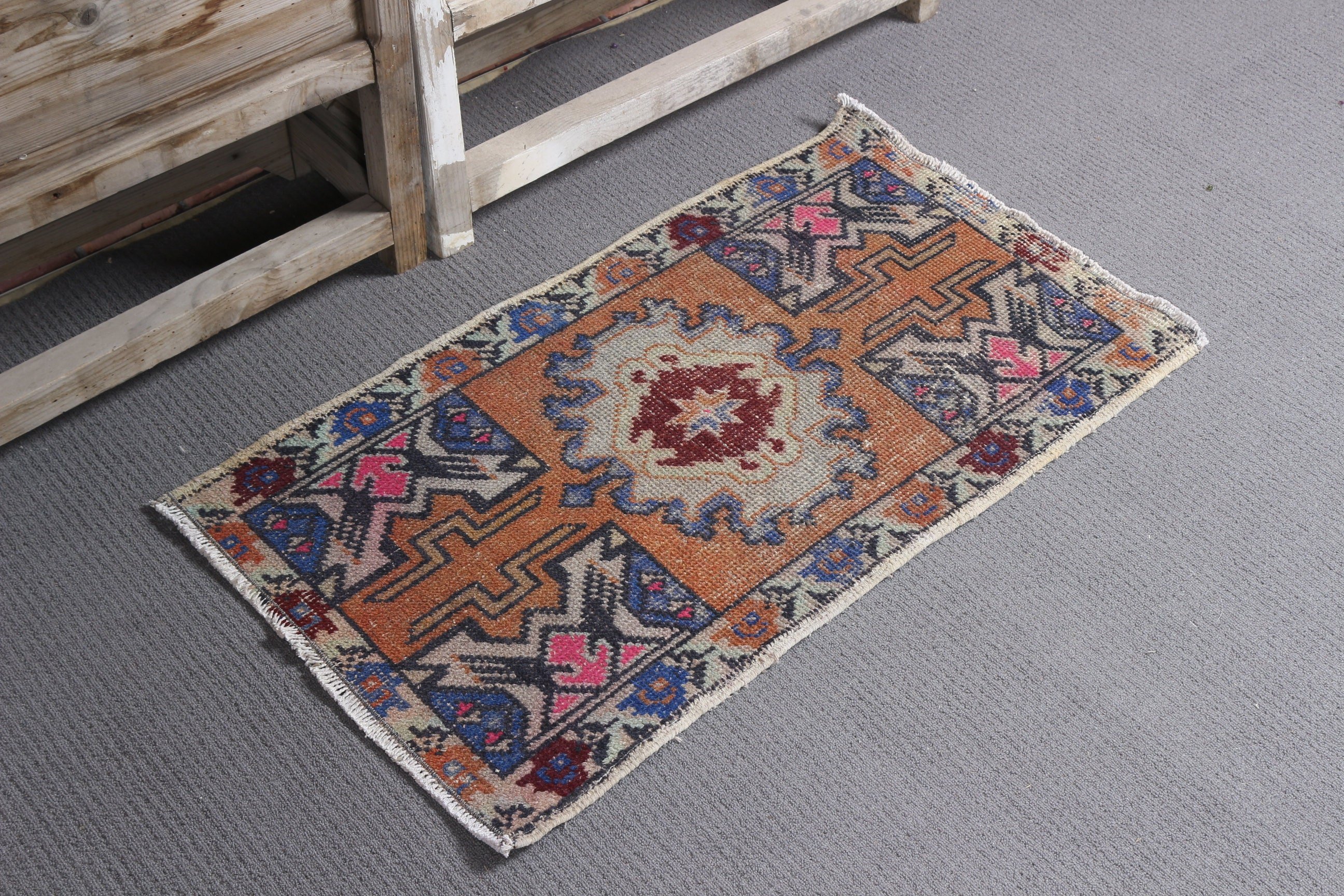 Home Decor Rug, Door Mat Rug, Brown Kitchen Rugs, Turkish Rug, Vintage Rug, Car Mat Rugs, Ethnic Rugs, 1.7x3.1 ft Small Rugs, Kitchen Rug