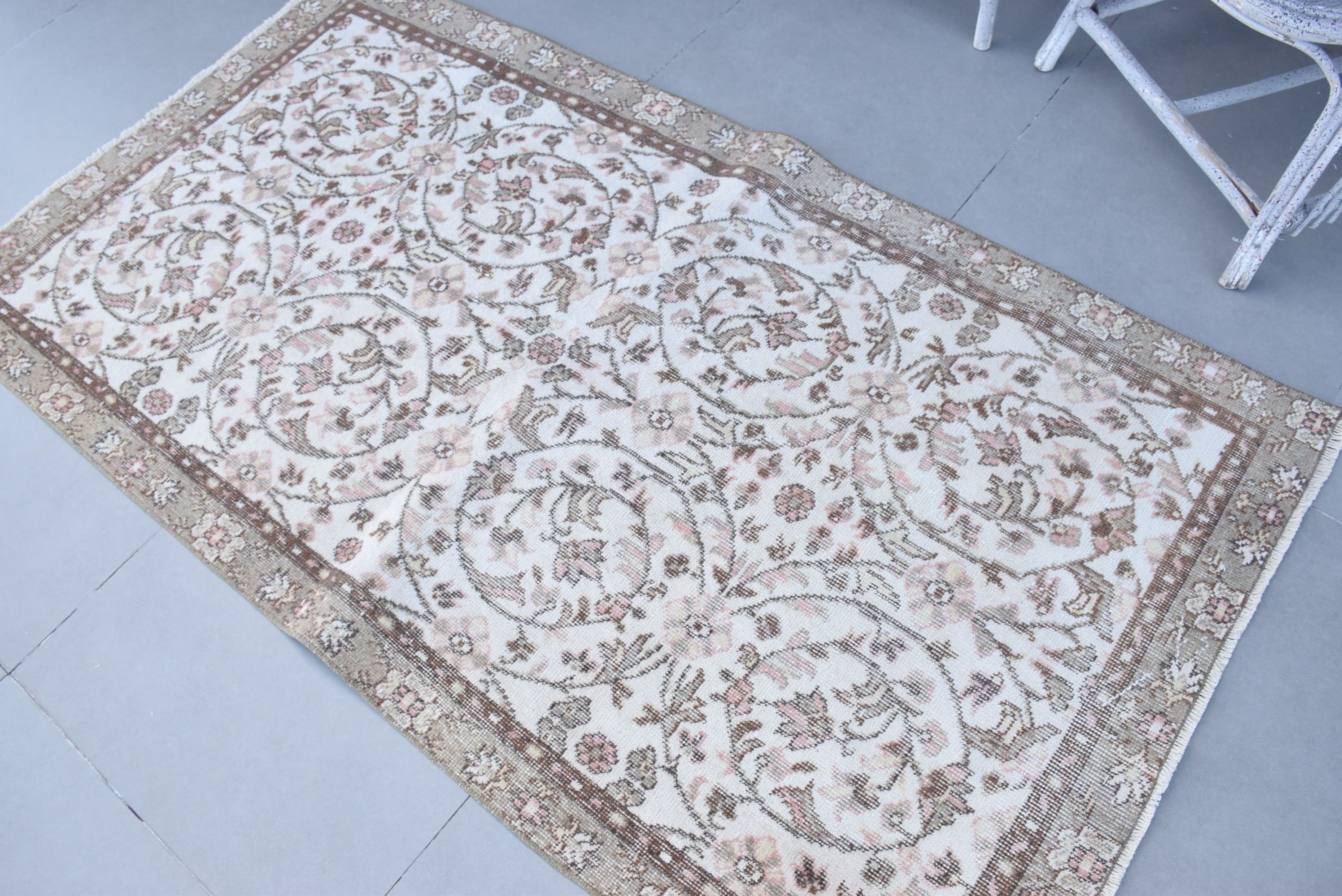 Giriş Halıları, Türk Halısı, Soluk Halılar, Mutfak Halıları, Yatak Odası Halısı, Kahverengi Ev Dekor Halısı, Oryantal Halılar, Vintage Halılar, 3,5x6,4 ft Vurgulu Halı