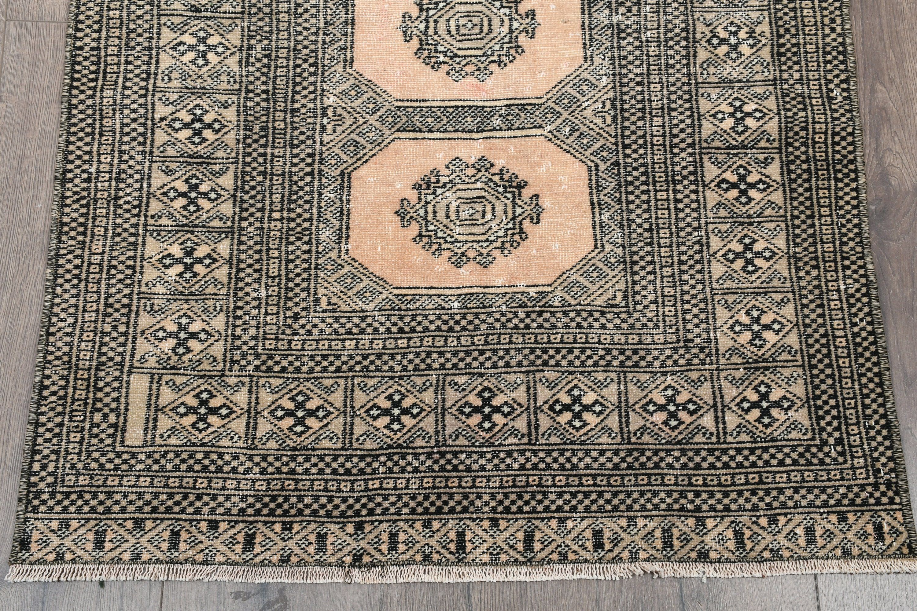 Black Antique Rug, Turkish Rugs, Cool Rug, Stair Rugs, Vintage Rugs, Rugs for Kitchen, 2.6x8.6 ft Runner Rugs, Vintage Decor Rug, Wool Rug