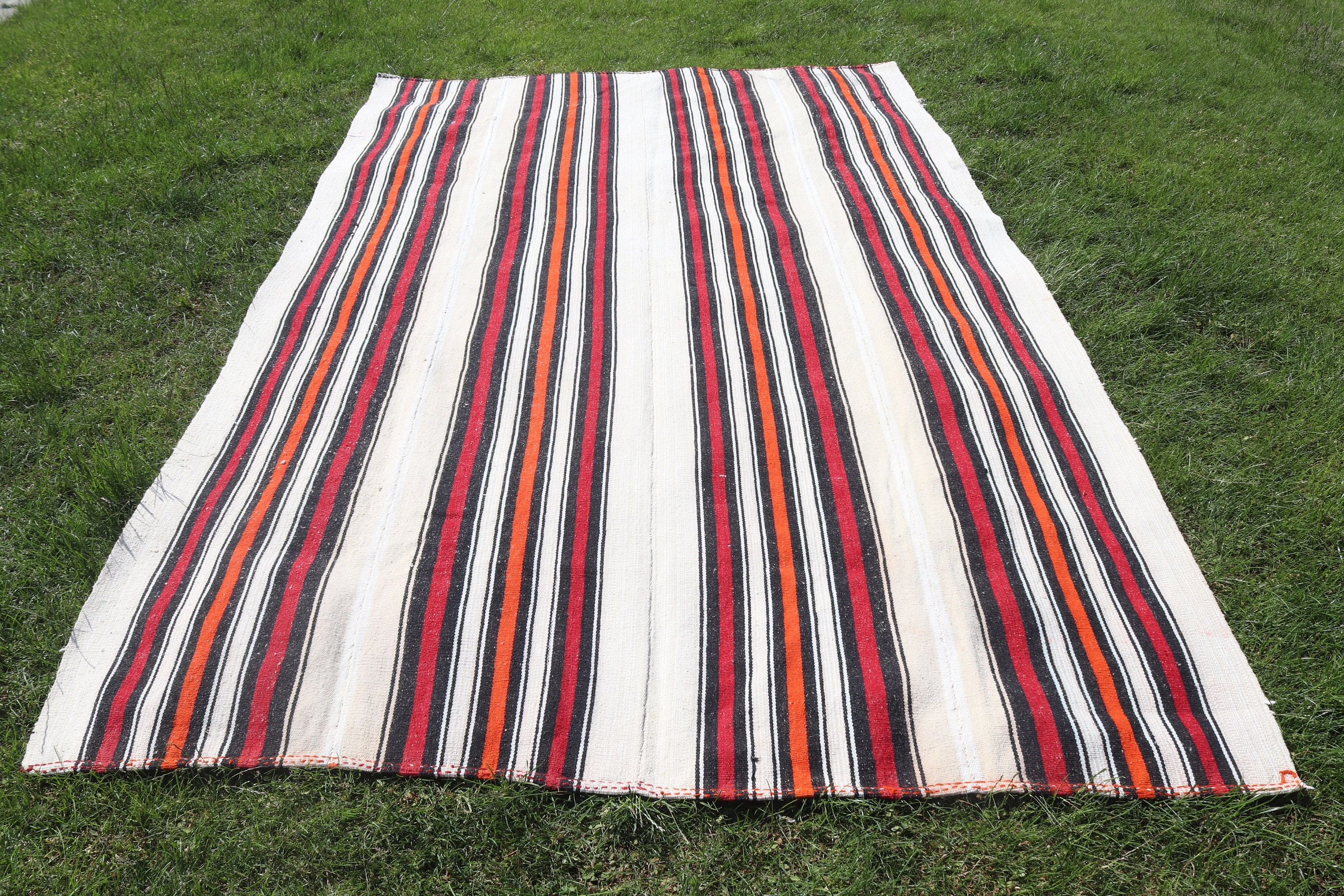 Bej Lüks Halılar, Büyük Vintage Halılar, Oryantal Halılar, Yün Halılar, 5.9x10 ft Büyük Halı, Vintage Halılar, Türk Halısı, Kilim, Oturma Odası Halısı