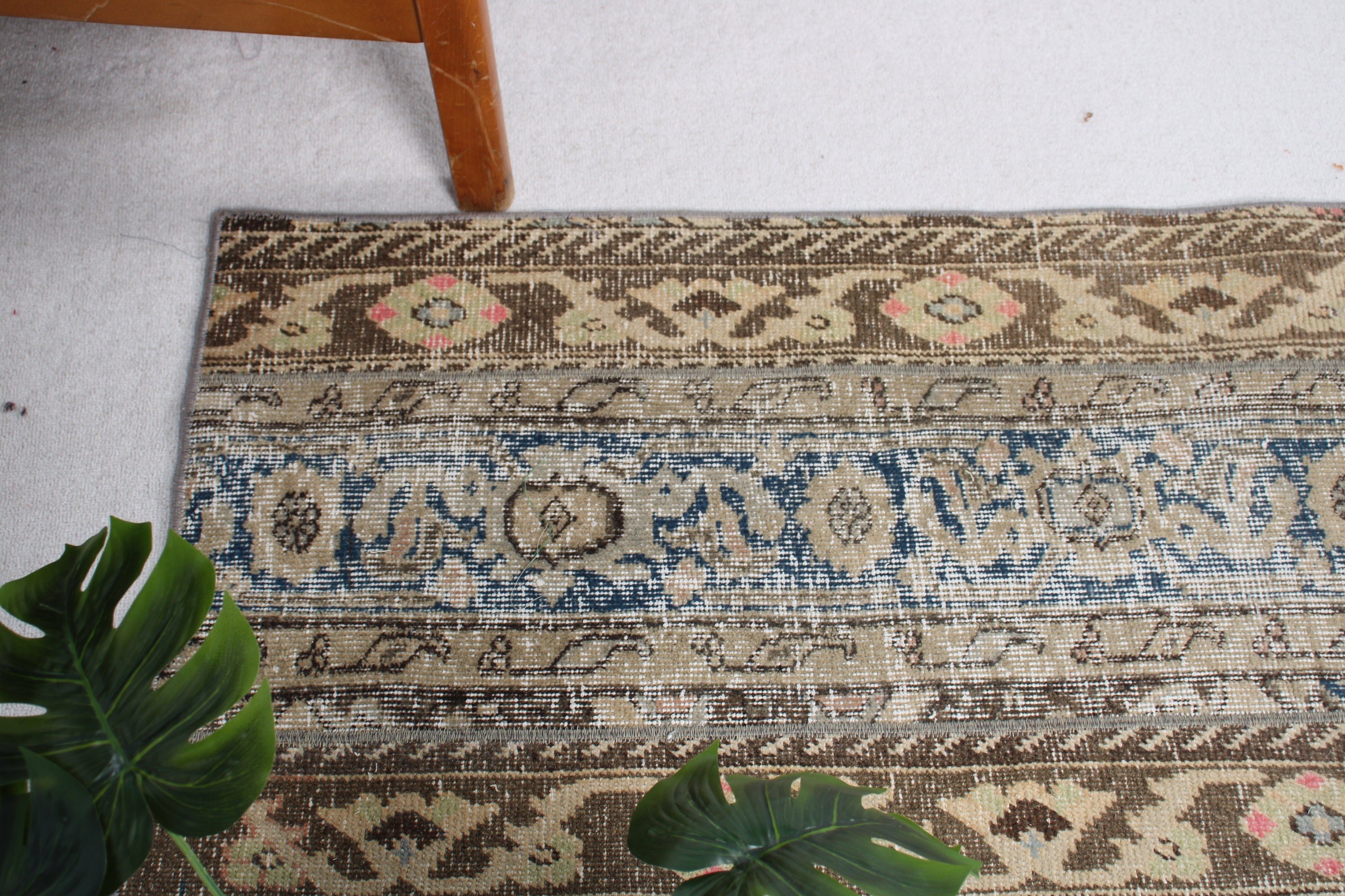 Uzun Yolluk Halıları, Mutfak Halıları, El Dokuma Halıları, Türk Halıları, Kahverengi Oryantal Halı, Yer Halısı, Vintage Halılar, 1.9x5.9 ft Yolluk Halıları